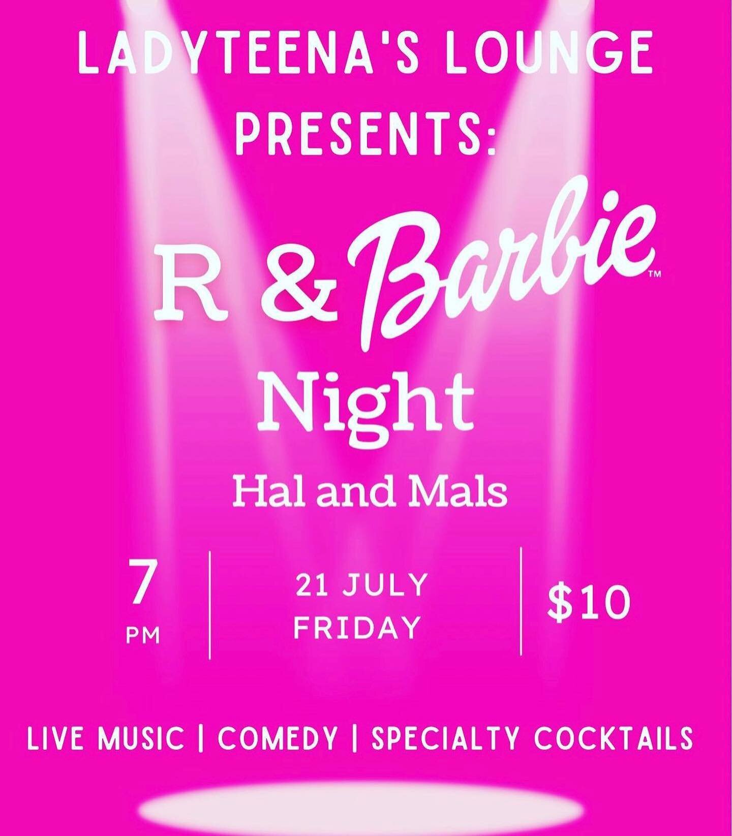 Tonight in the Red Room - it&rsquo;s rhythm, it&rsquo;s blues, it&rsquo;s Barbie! Come spend the evening with us and @ladyteena! Specialty cocktails and great music!