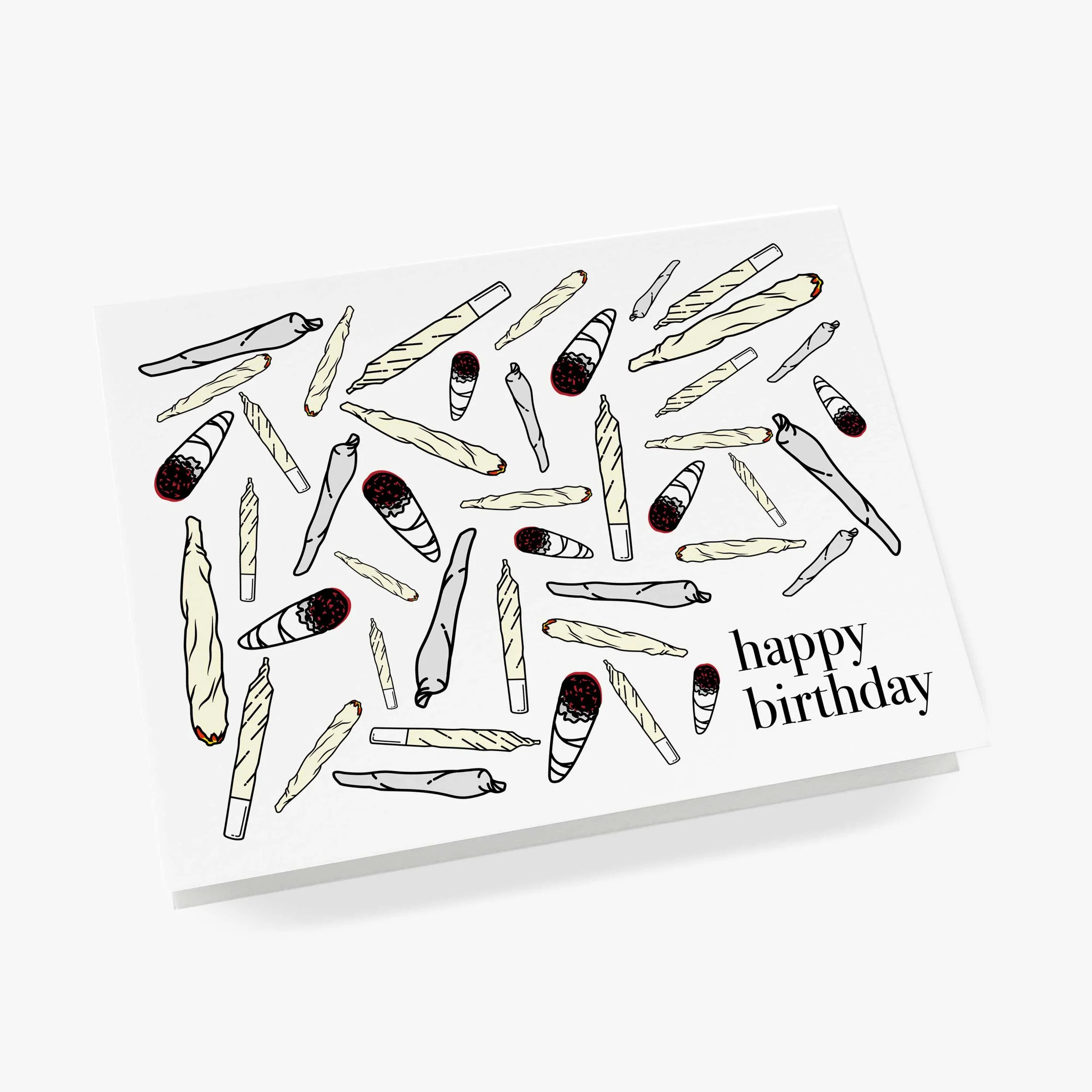 happy birthday, joints and weed cannabis birthday card — fntsma cannabis greeting cards