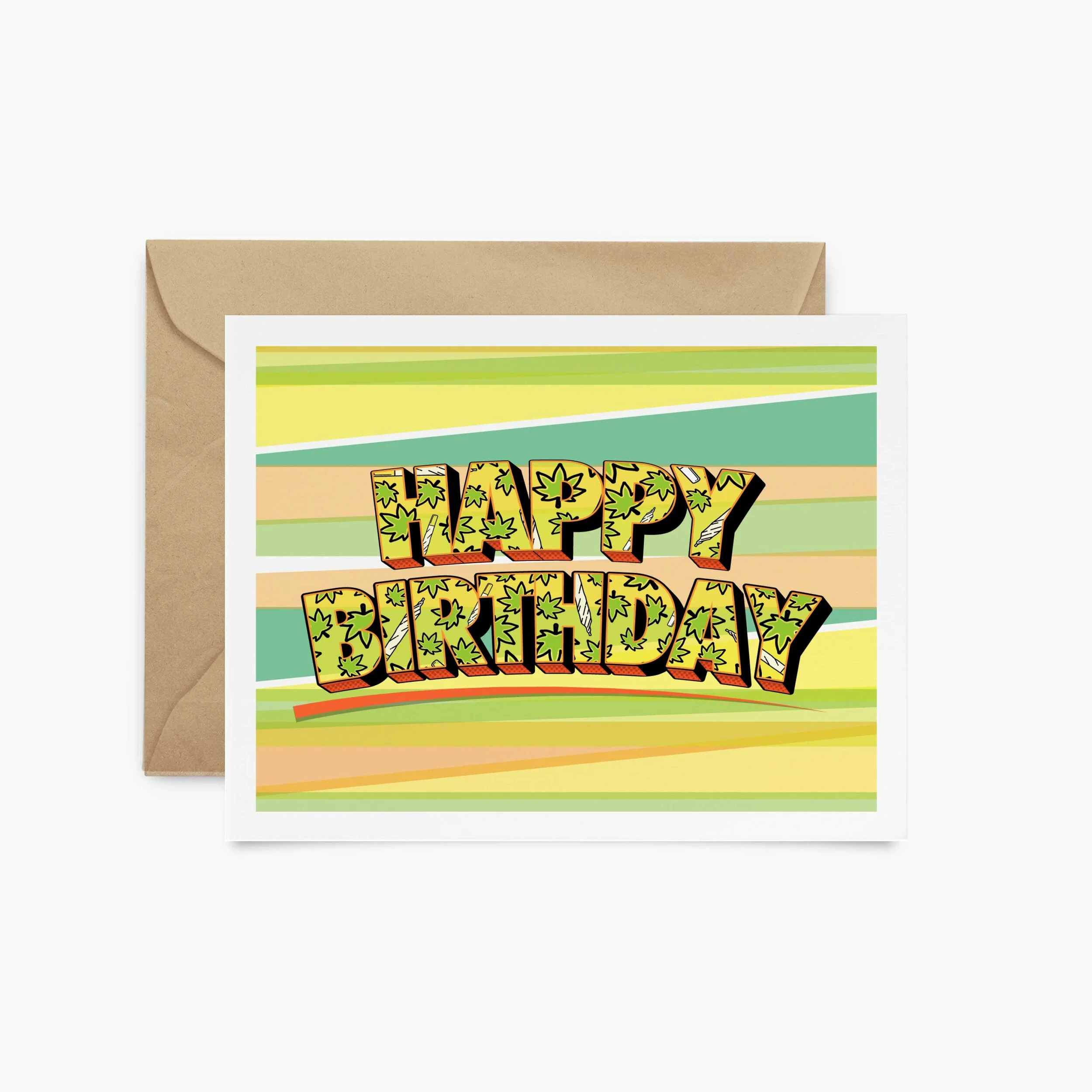 happy birthday, joints and weed cannabis birthday card — fntsma cannabis greeting cards