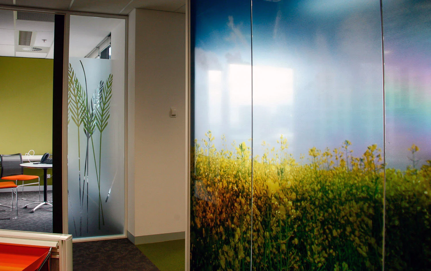 Precision Cut Frosted Film and Digital Print Window Graphics 