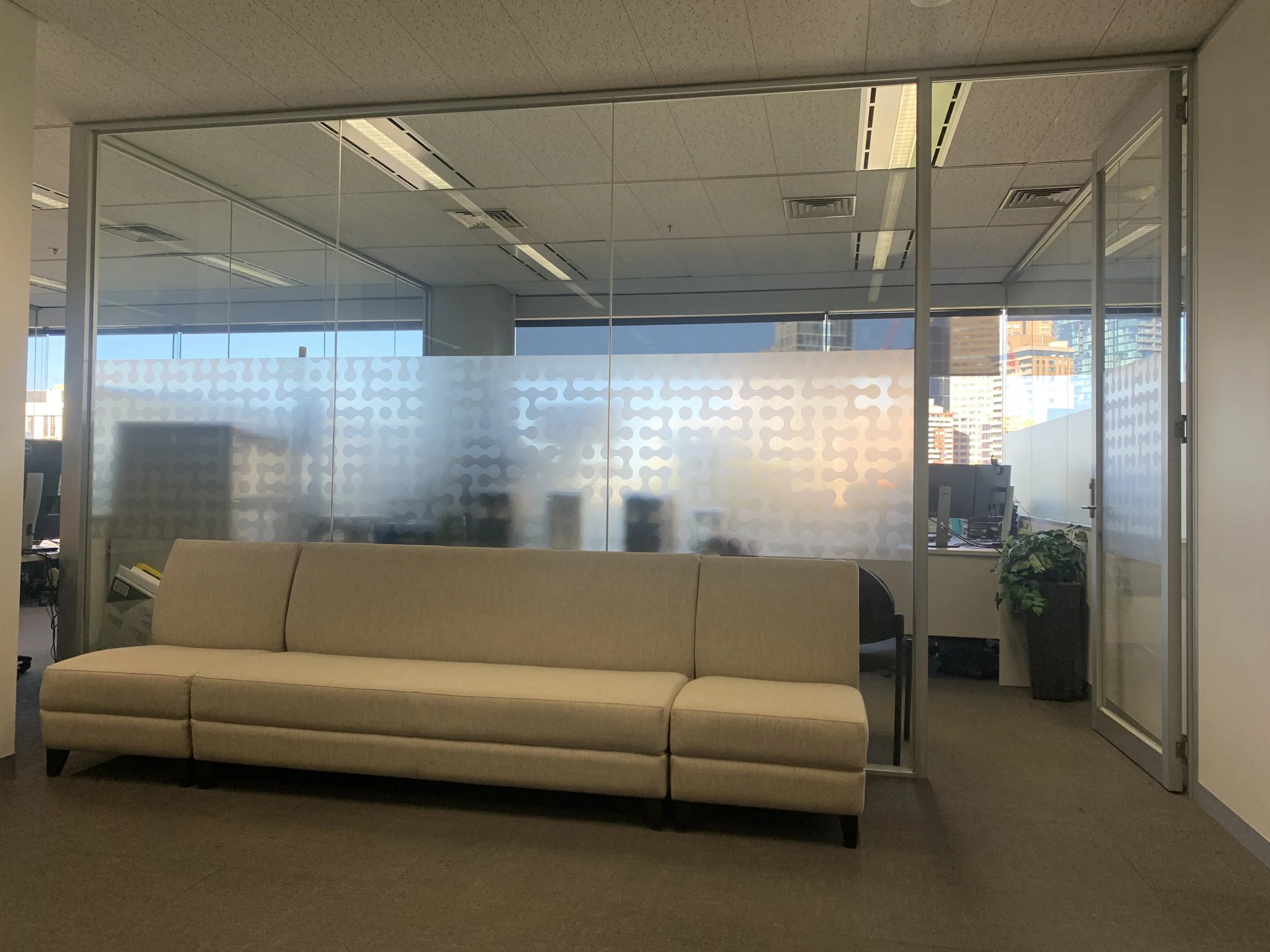 Frost Film with Connection TD Design printed in White 