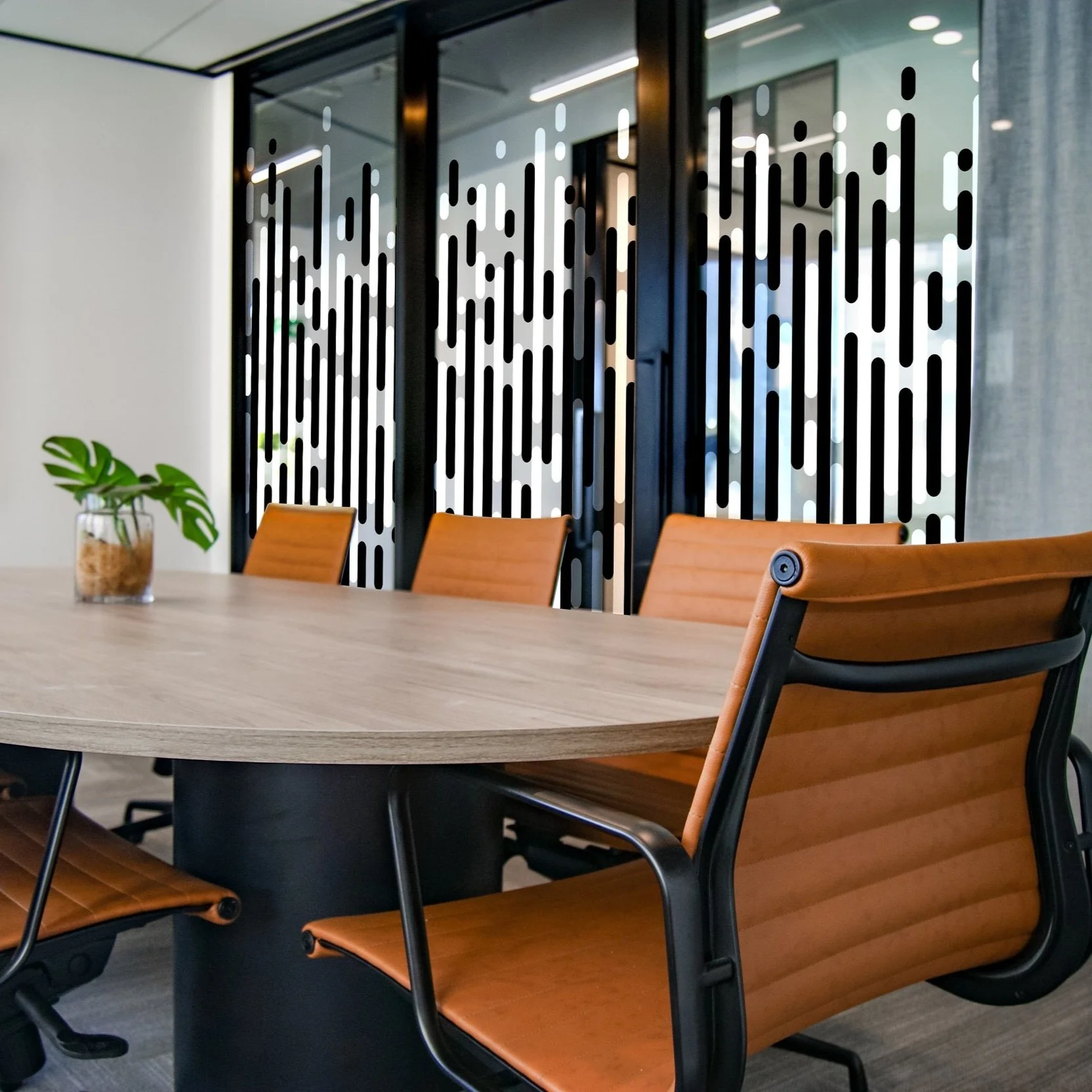 Barcode design printed onto optically clear window film 