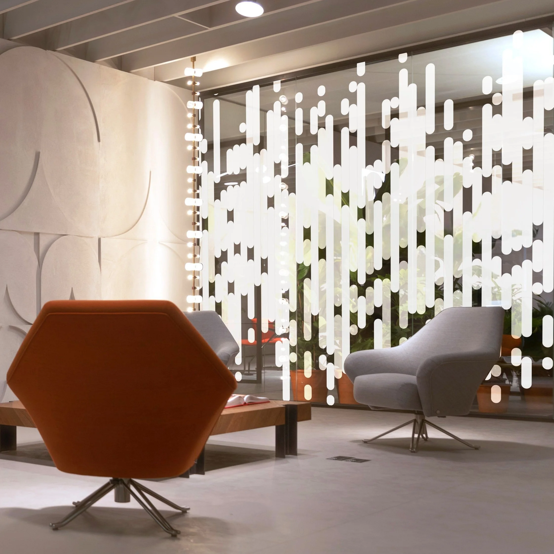 Barcode: White printed onto frost window film