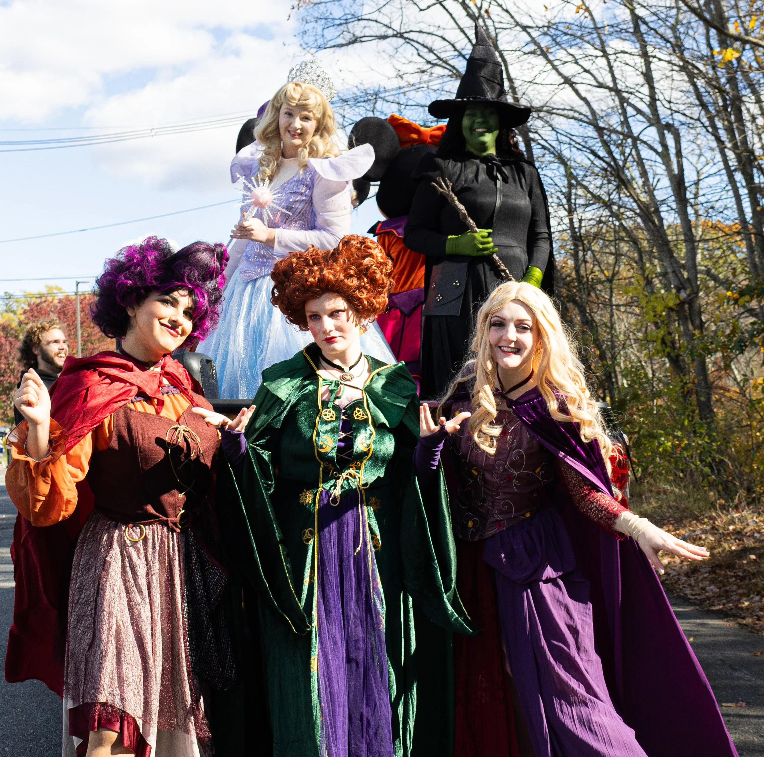 Salem, Bubble, and Defying Green Witches in Woburn's Halloween Parade outdoors