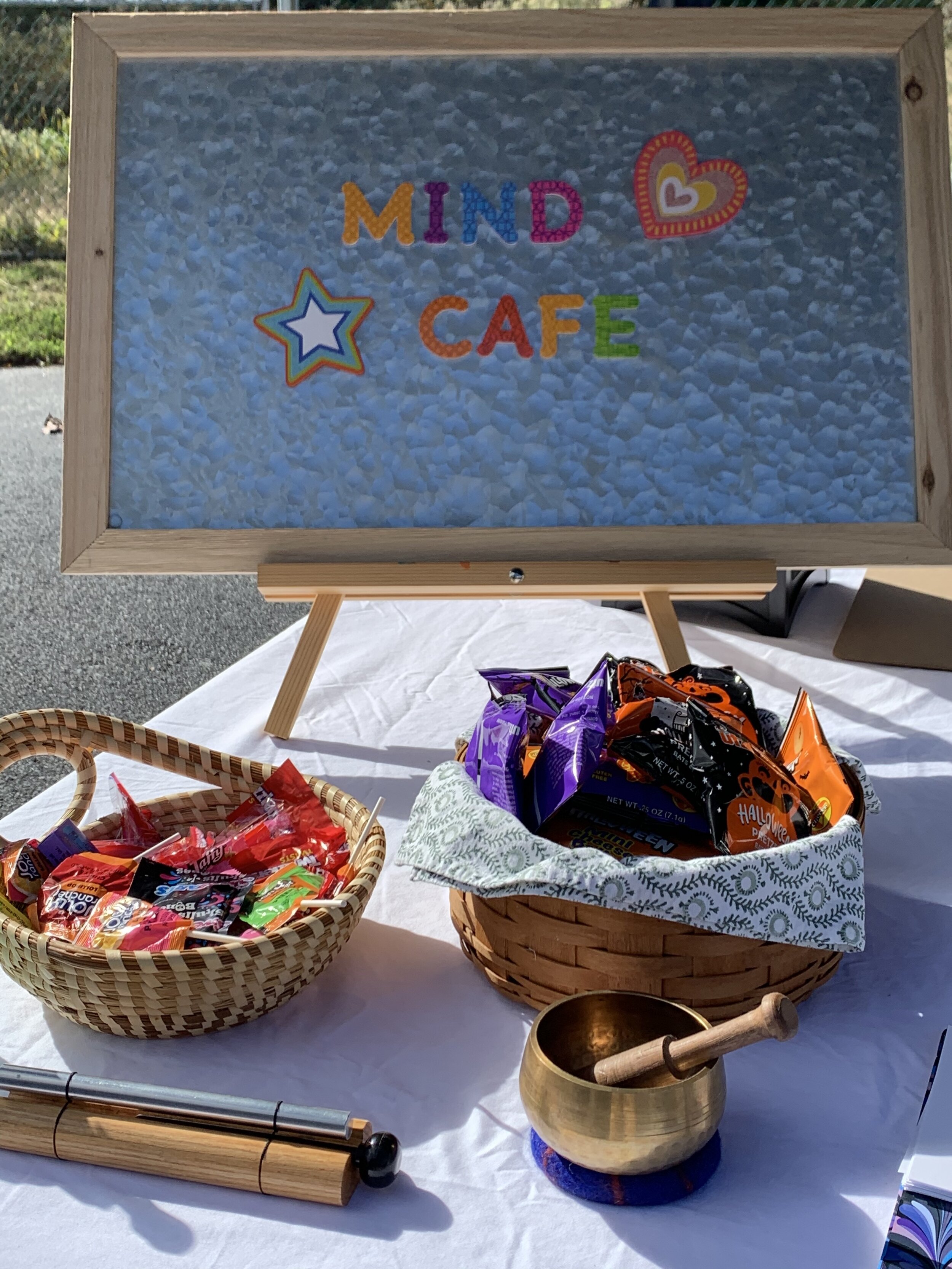 Mind Cafe's table at the Burlington County resource fair.  Click above to read more.