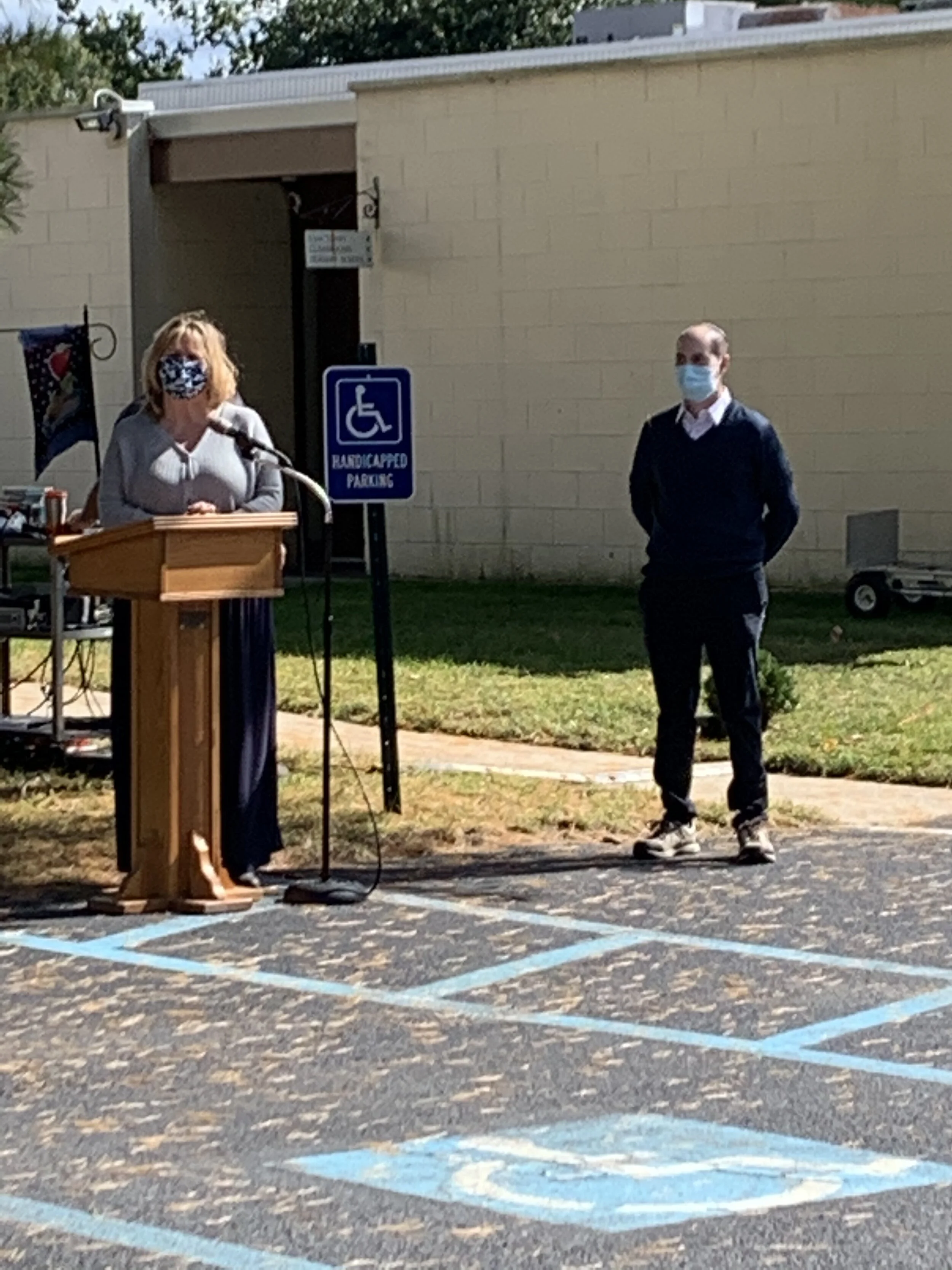 Assemblywoman Carol Murphy with Rabbi Michael Perice hosting the Burlington County resource fair at Temple Sinai of Cinnaminson.