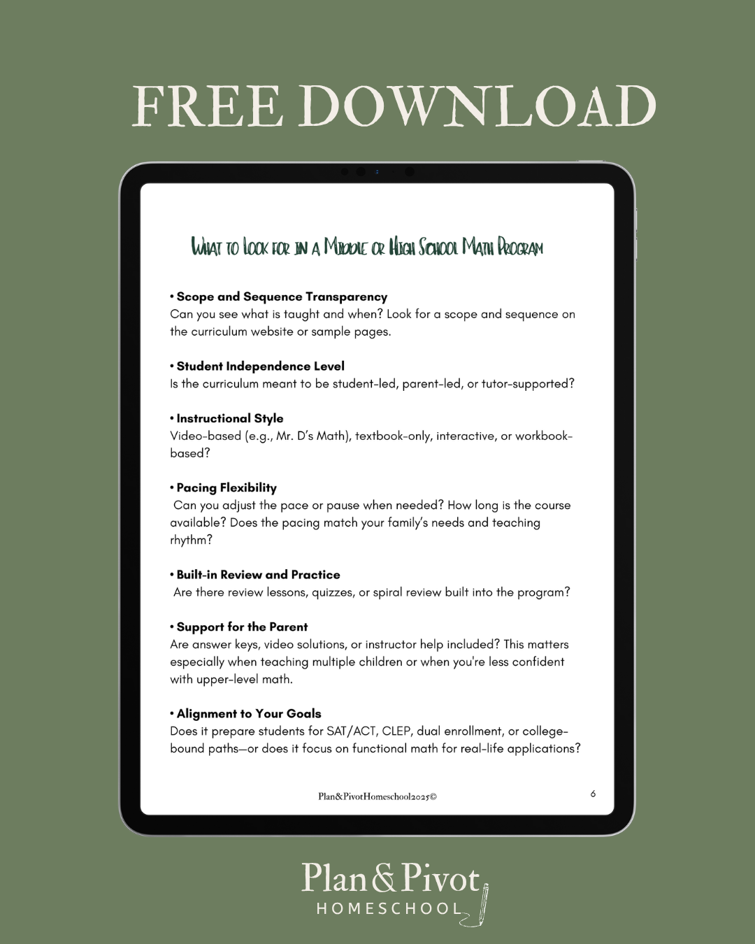 homeschool math guide