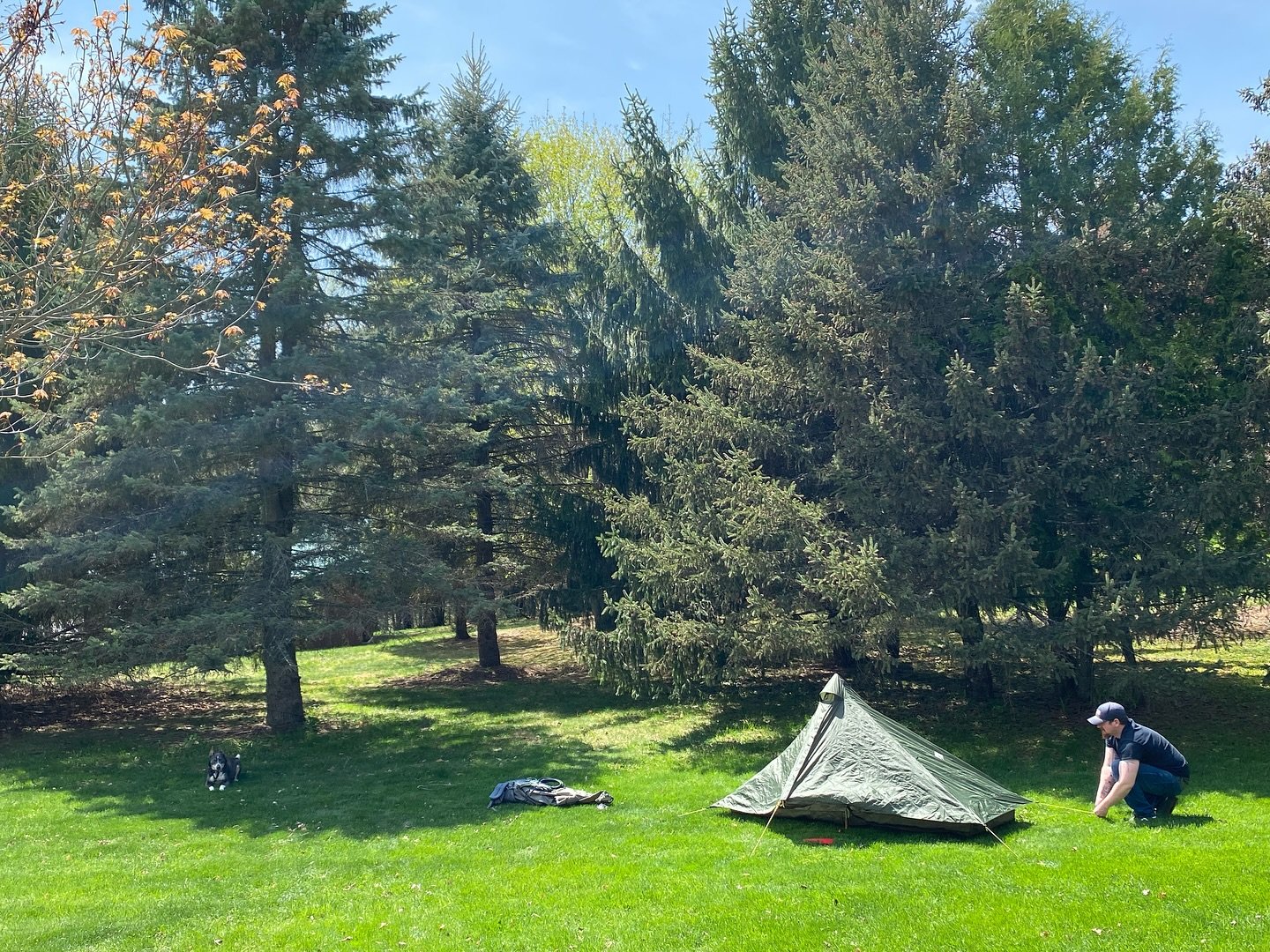 It was the perfect sunny day for setting up new gear! We are super excited to have a new solo tent to try out this season. It is the lunar solo by Six Moon Designs. While it will primarily be DJ&rsquo;s tent for the next few years, I&rsquo;m hoping t