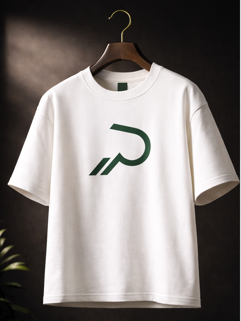White+T-shirt+with+green+logo+design.png