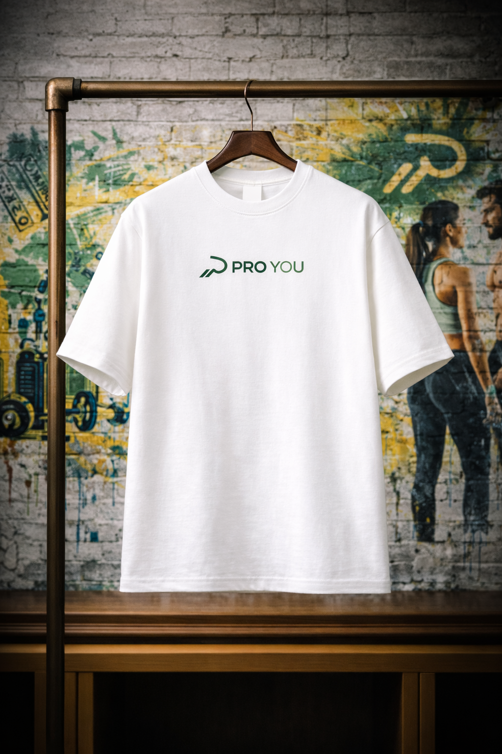 PRO YOU T-shirt against graffiti backdrop.png