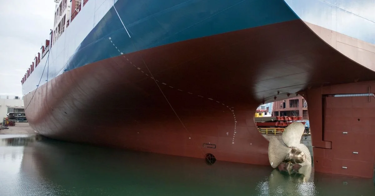 Exterior view of a vessel’s hull showing the sea chest area near the waterline. Source: iStock