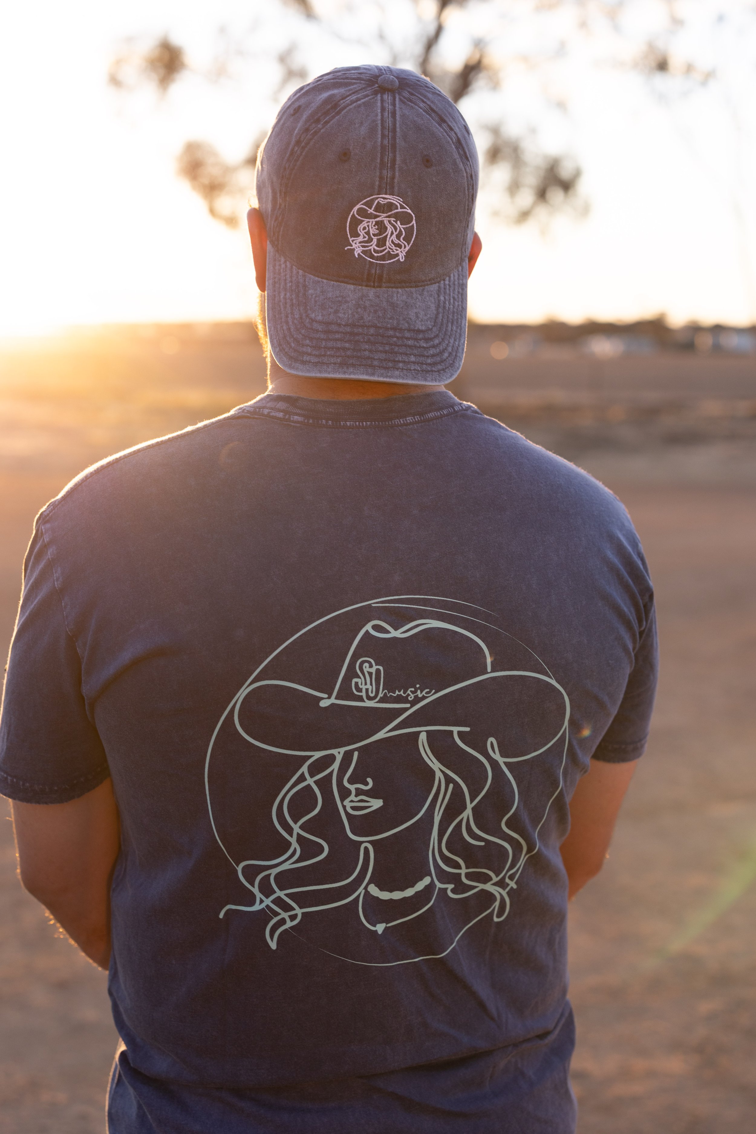 Men's Blue Stonewash Tee | Blue Logo