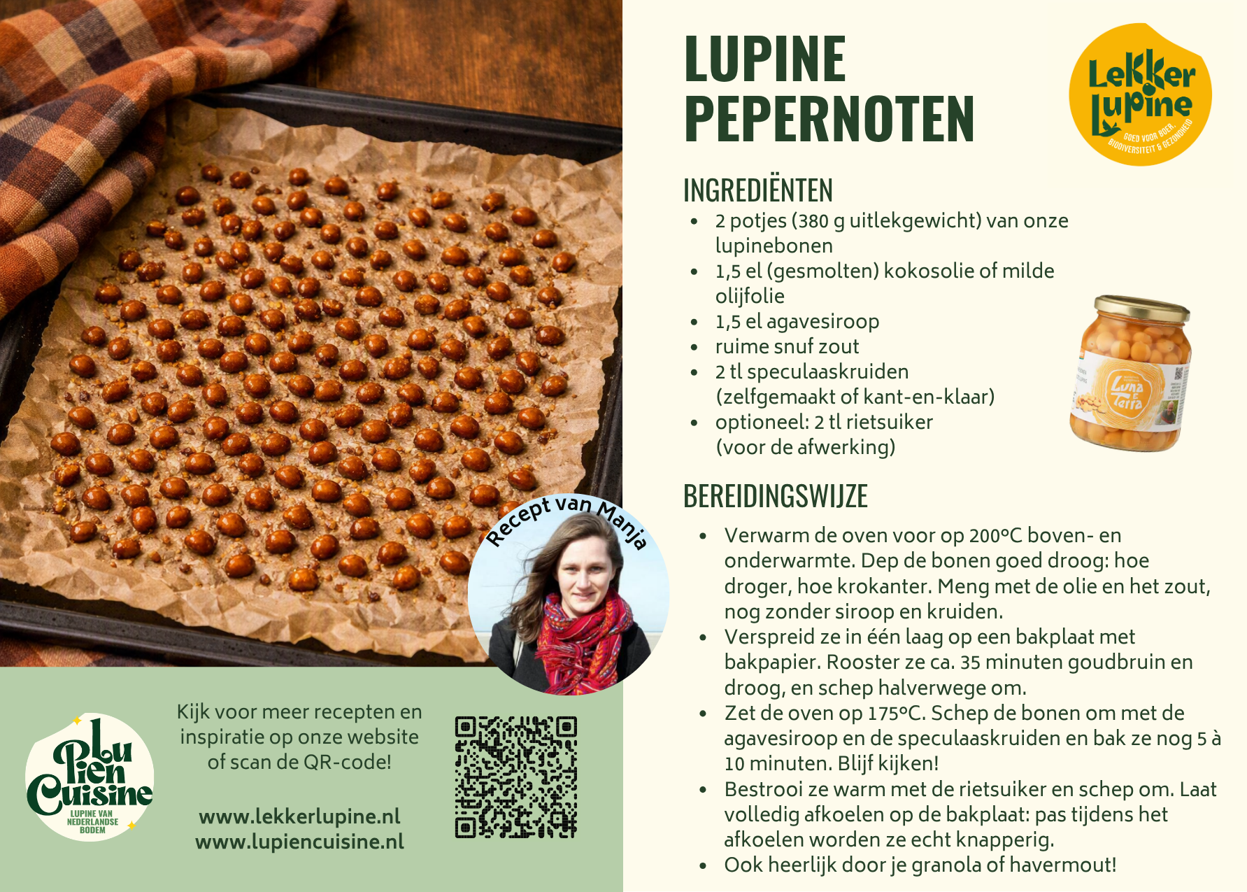 Lupinebonen op bakpapier op bakplaat