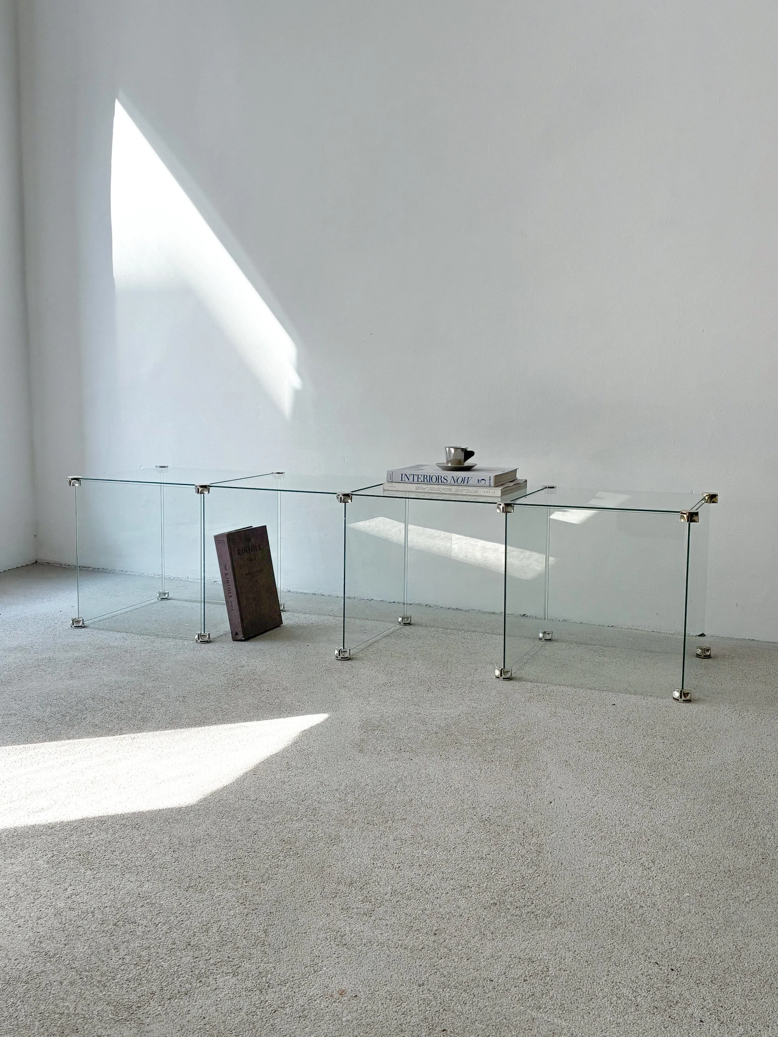 Modular lowboard with chrome elements, Italian design, 1970s