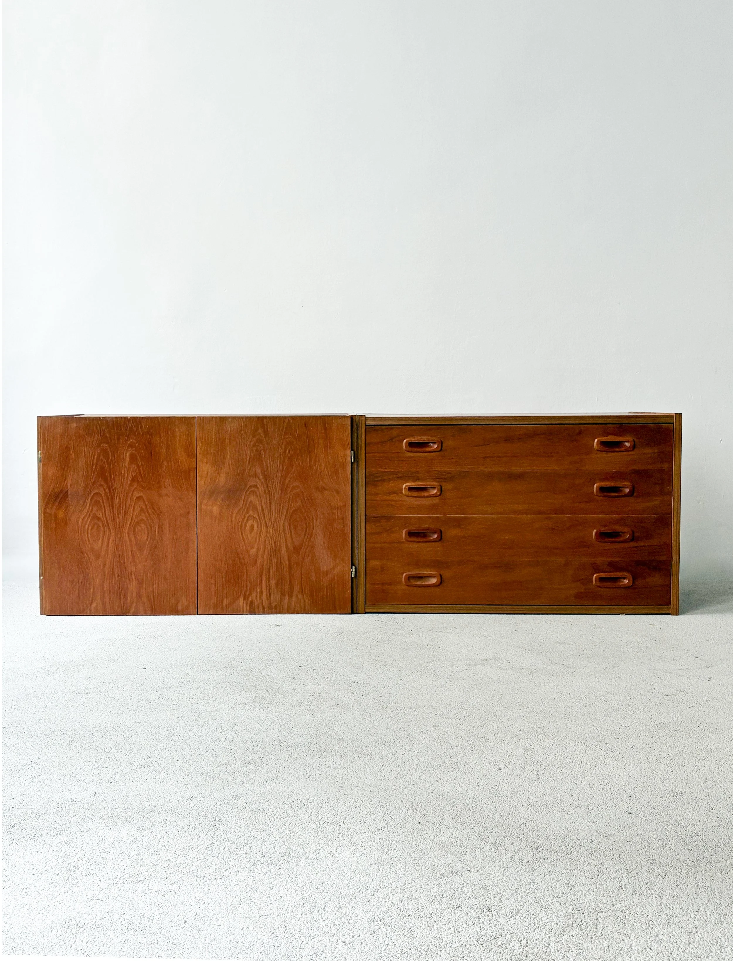 Modular Danish teak lowboard from the 1970s by Randers Møbelfabrik