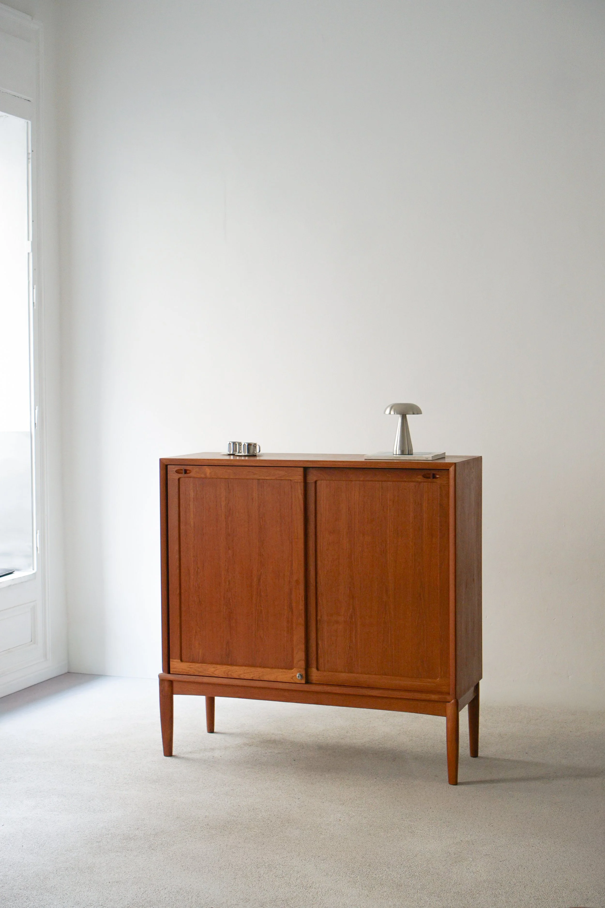 Danish designer teak highboard by HW Klein for Bramin, 1960s