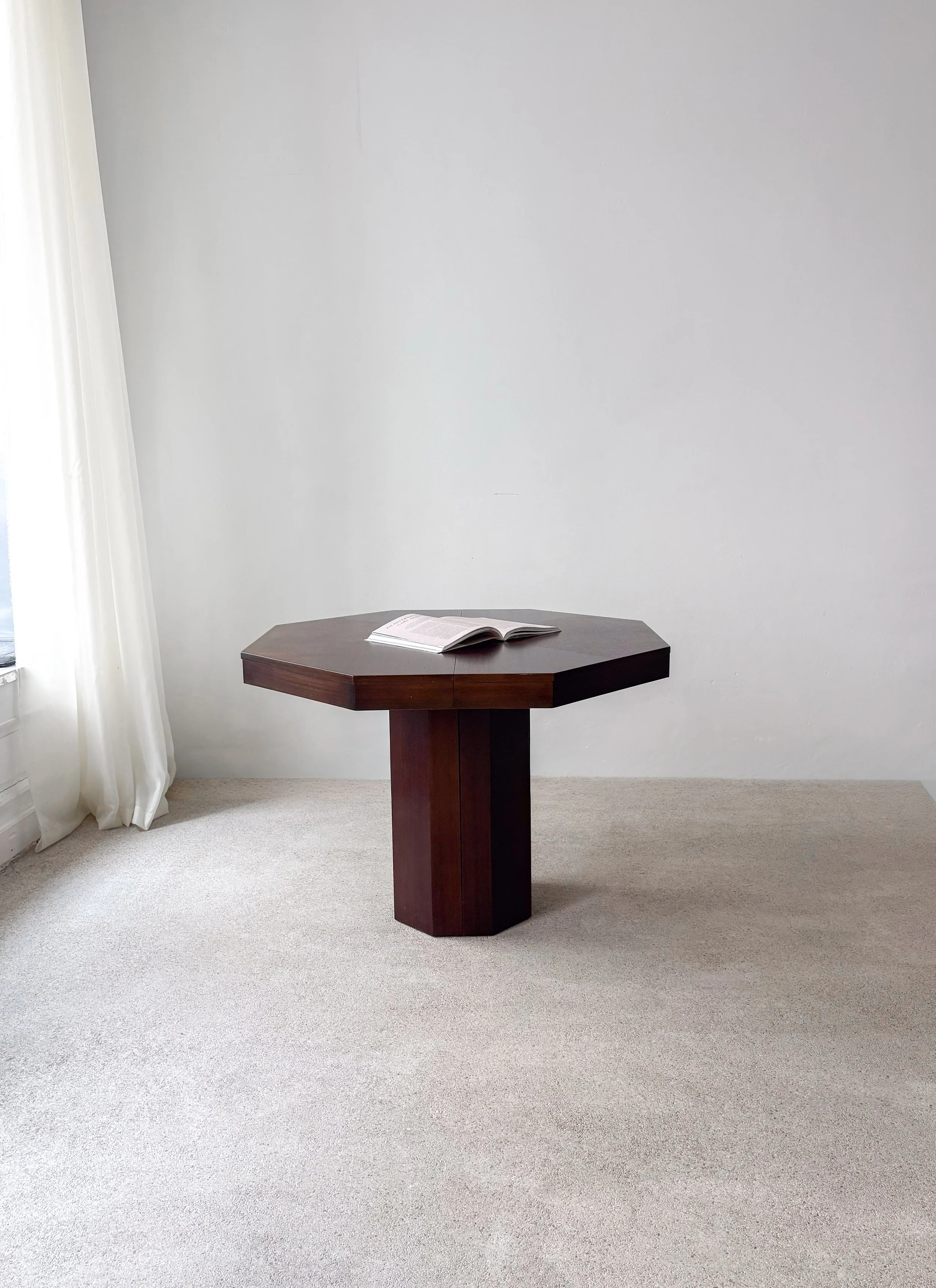 Sculptural Round Vintage Dining Table from the 1970s with Drawers