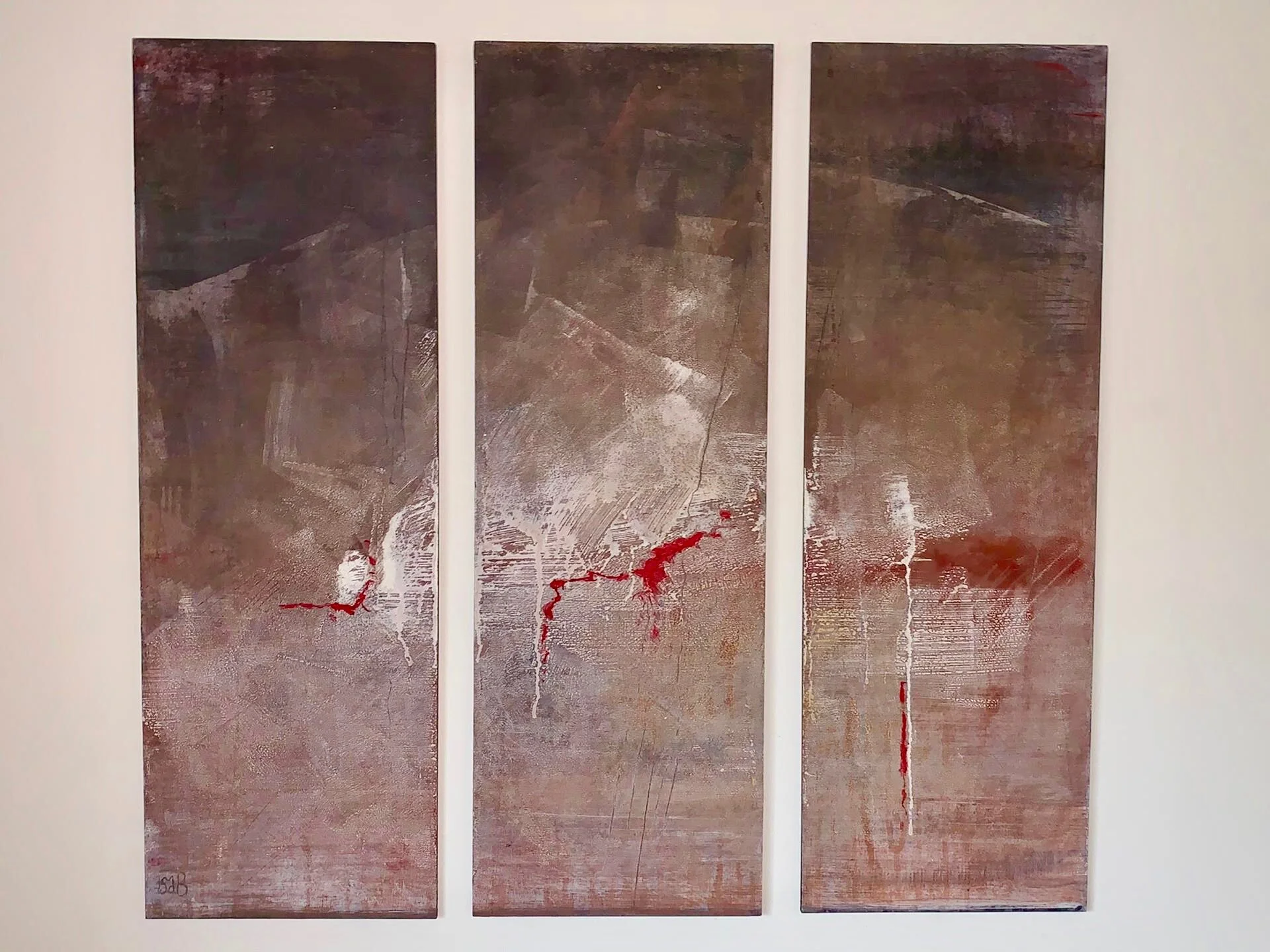 Tryptich art panels in situ