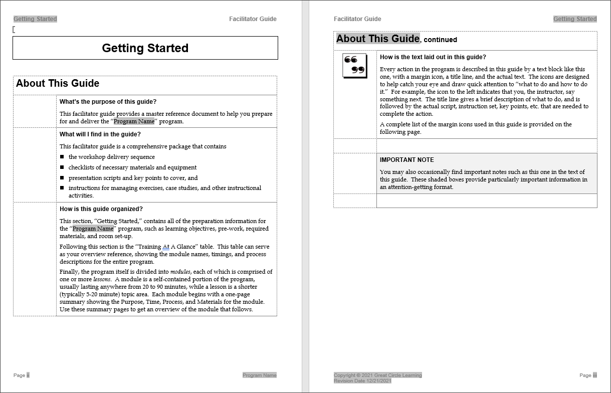 Facilitator Guide Template Free Printable Form, Templates and Letter