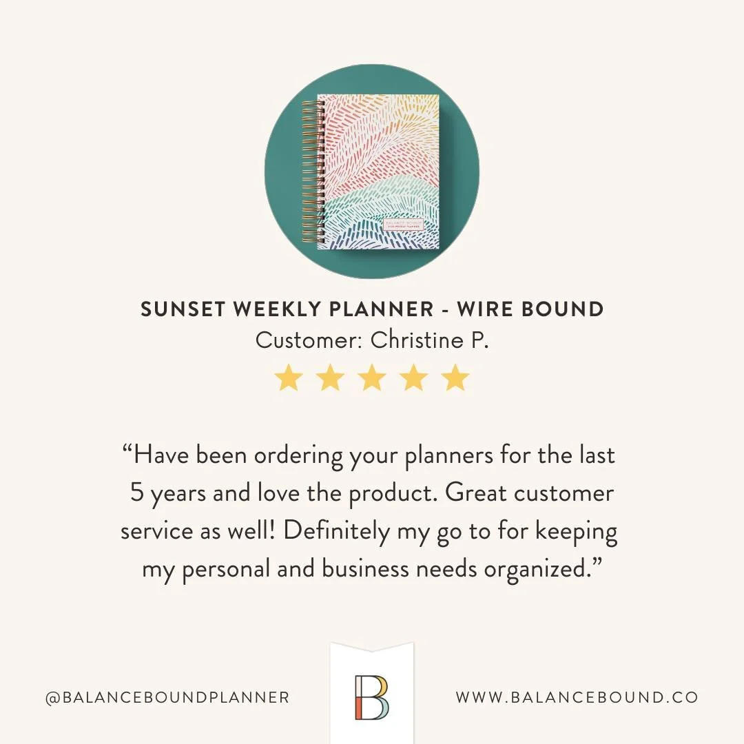 ✨ 5 years strong! ✨ 
Christine has been using our planners to stay organized in both life and business, and we’re so honored to be her go-to planning tool. 💛
Check out our ‘testimonials’ highlight to see what more customers have