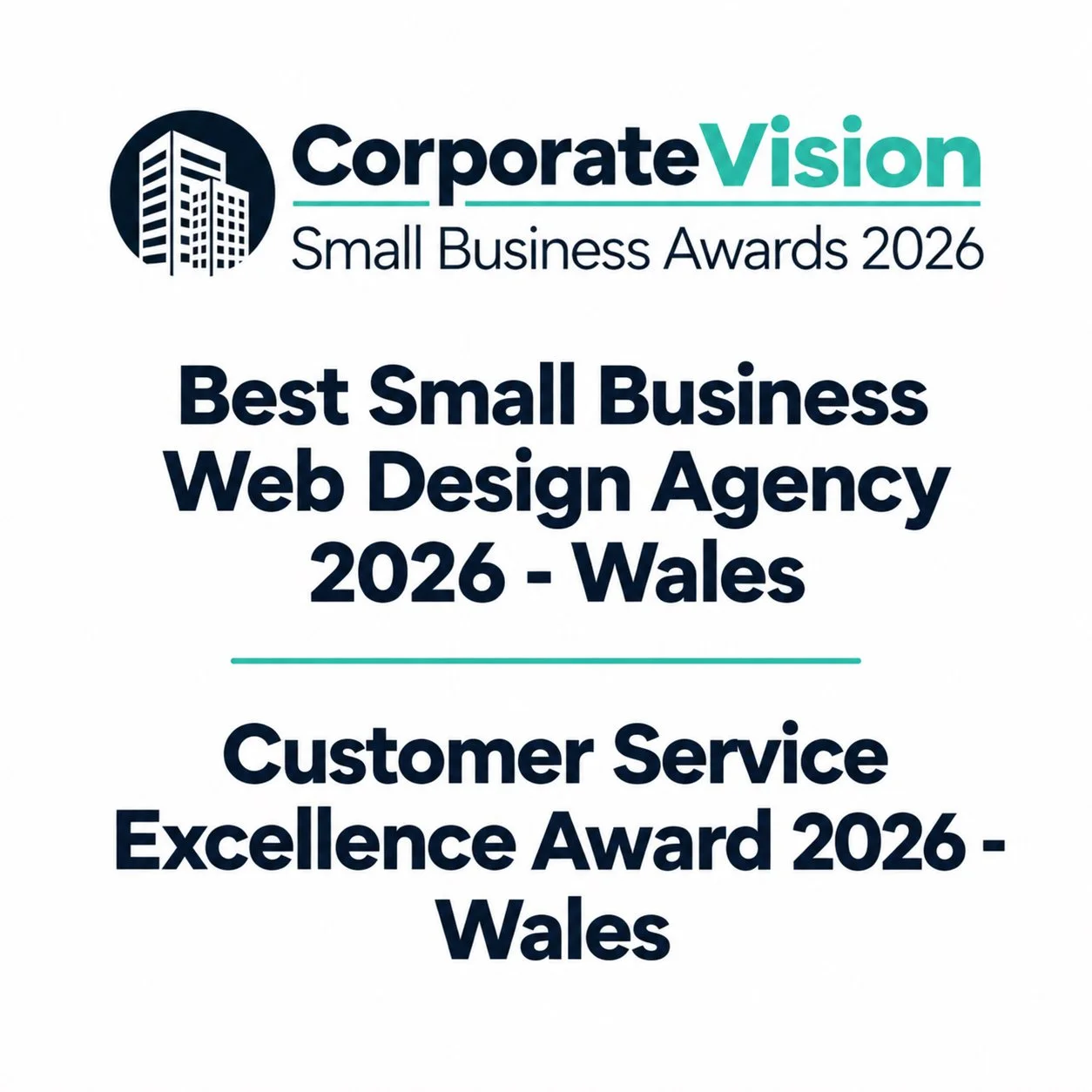 Best Small Business Web Design Agency 2026 - Wales
Customer Service Excellence Award 2026 - Wales