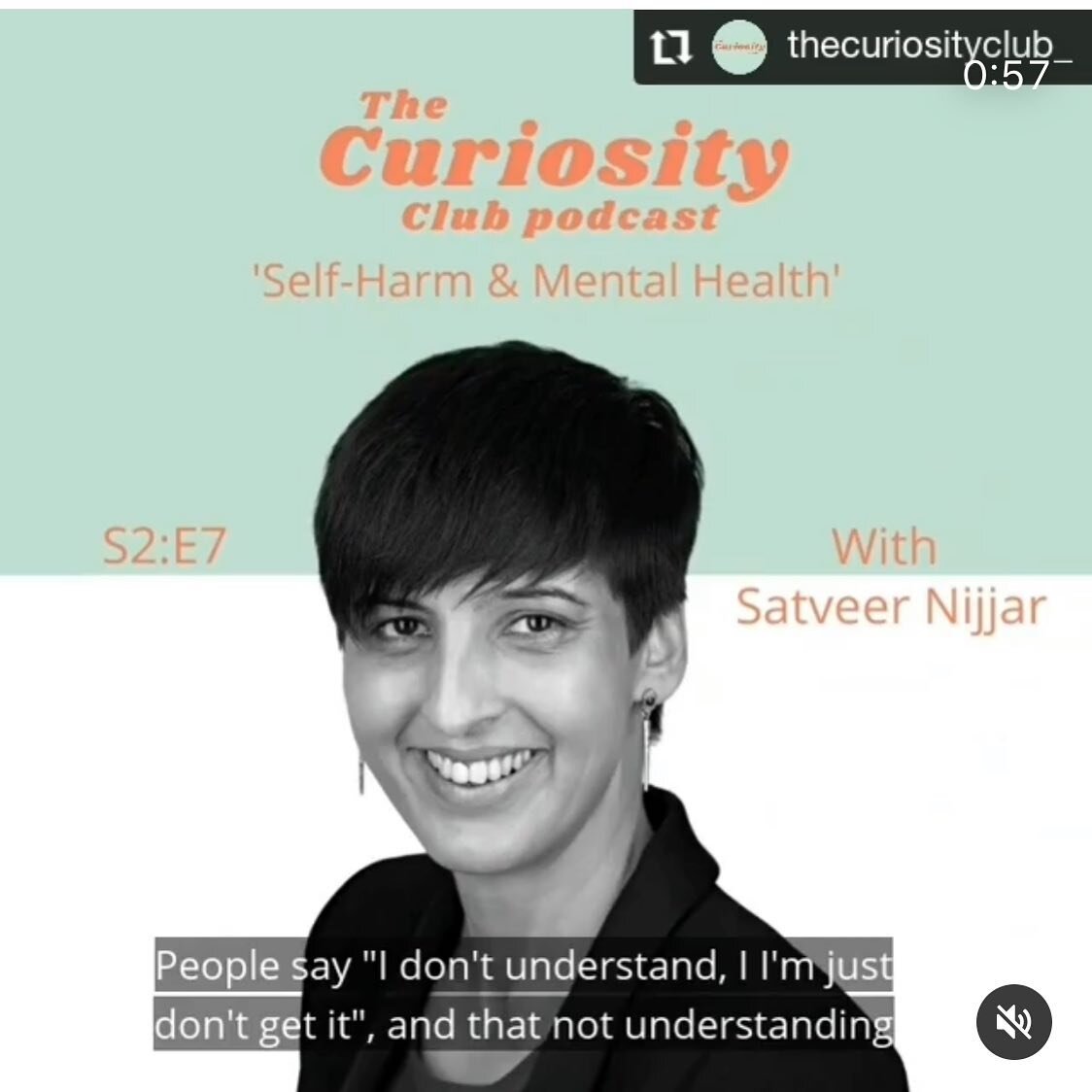 Our @satveer_nijjar was on @thecuriosityclub_ podcast this week - check the link in their bio to listen to what she had to say on #selfharm and #mentalhealth.