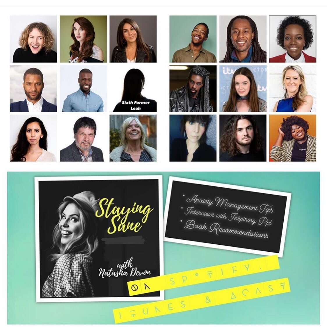 @_natashadevon&rsquo;s podcast #StayingSane has tips on managing #anxiety and #stress, #book recommendations and interviews with inspiring people (including our @shahroo_izadi @seanfletchertv @omazie and @hopevirgo_ ). Link to all 22 episodes is in h
