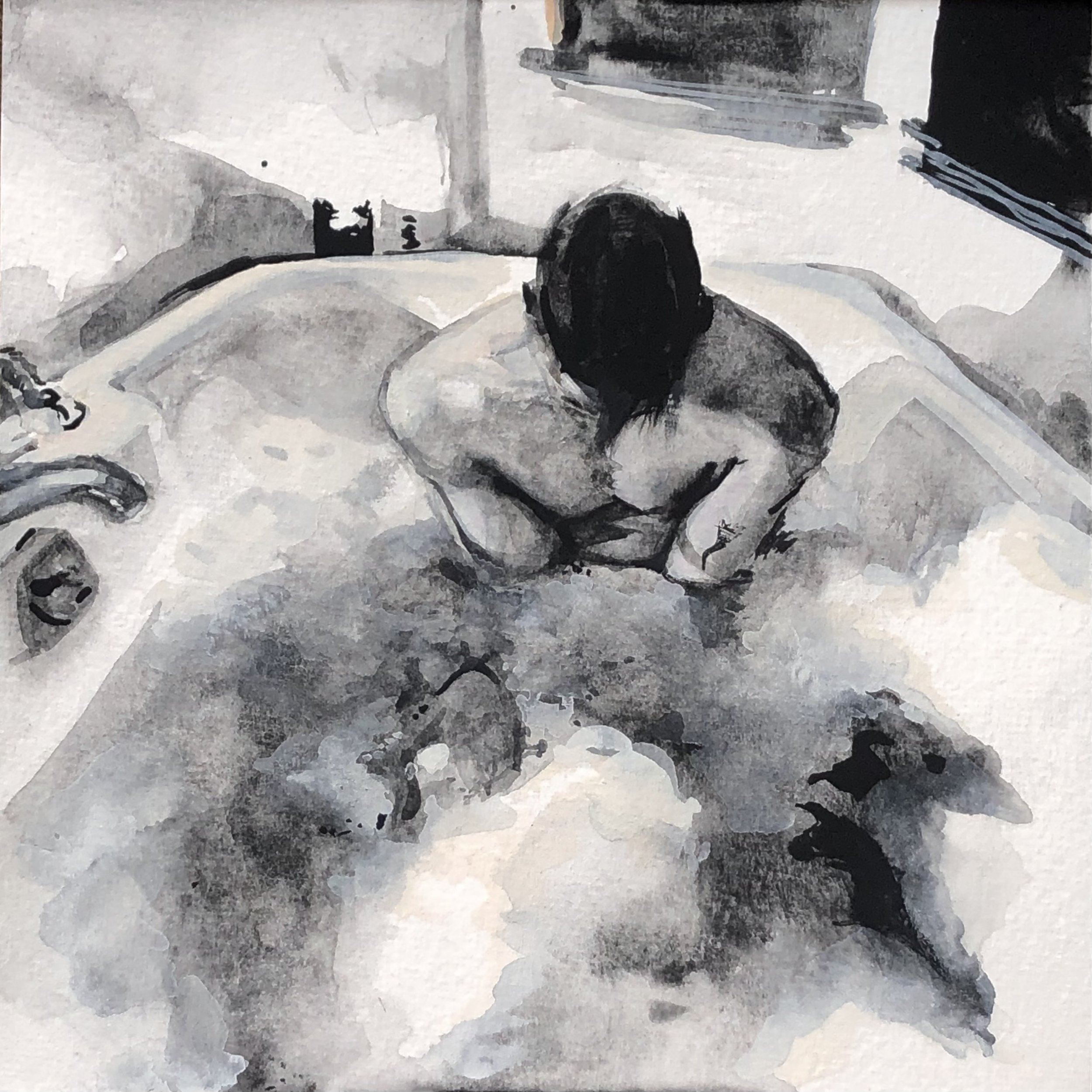 sad boy bath