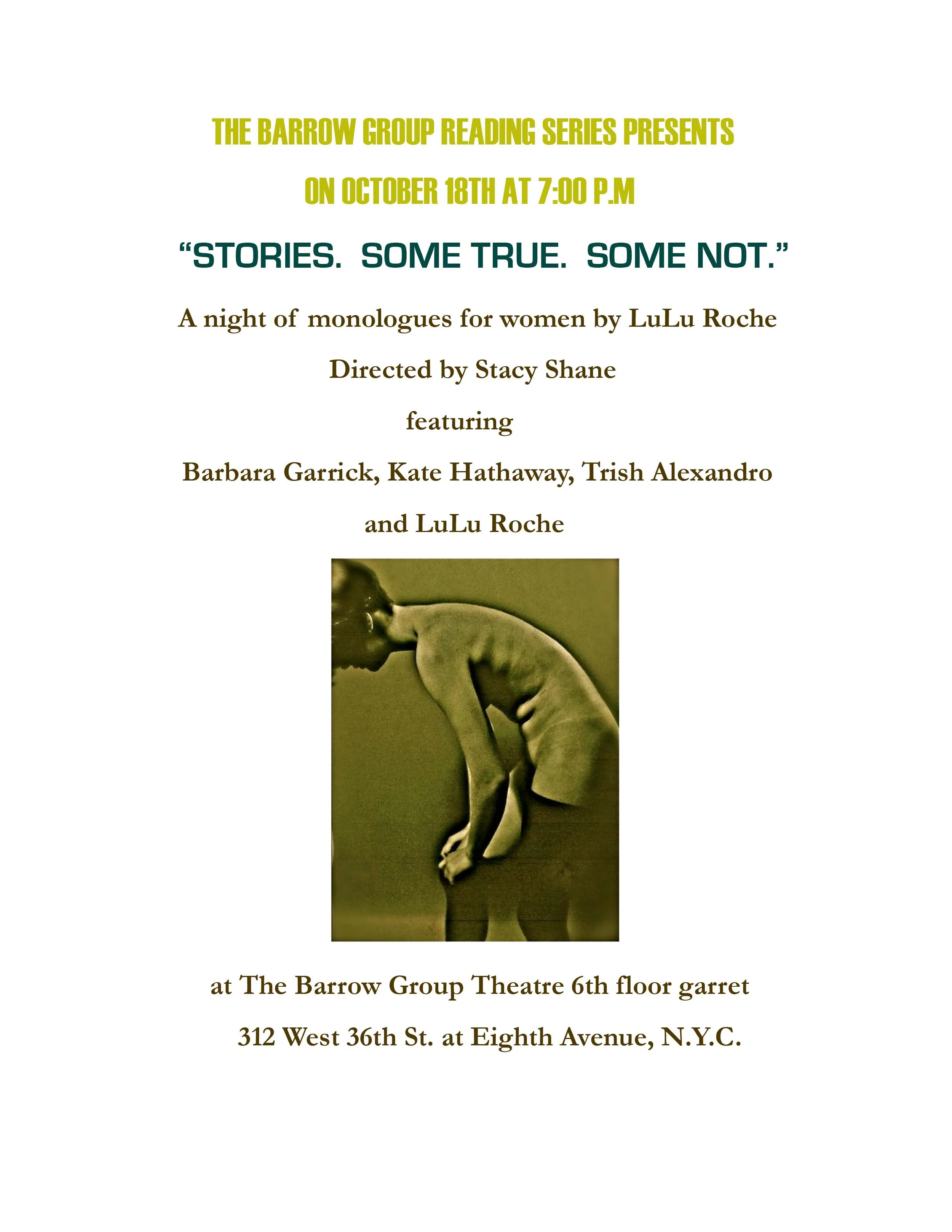 Staged Reading, The Barrow Group,  NYC