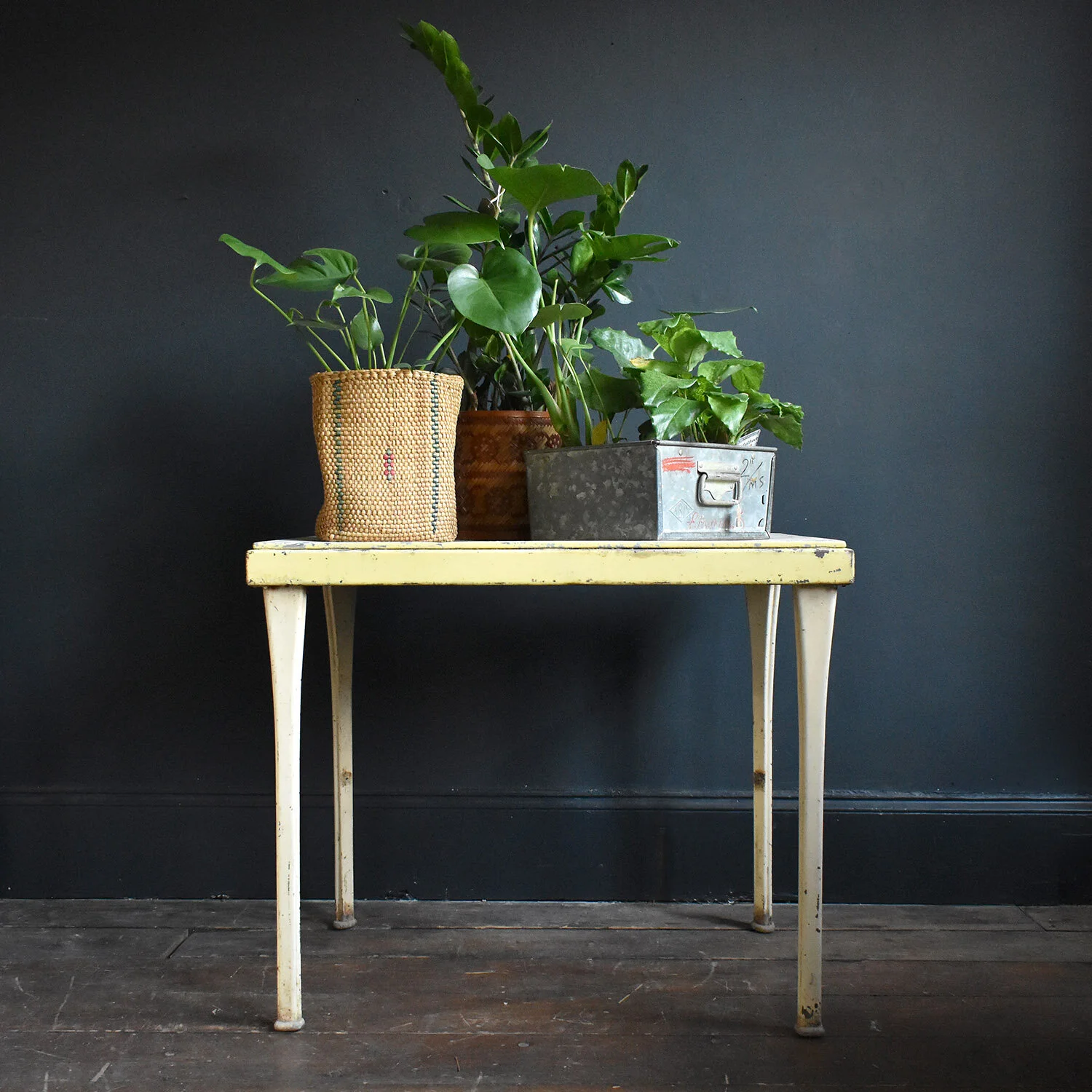 Vintage Aluminium and Steel Bistro Table, 1930s