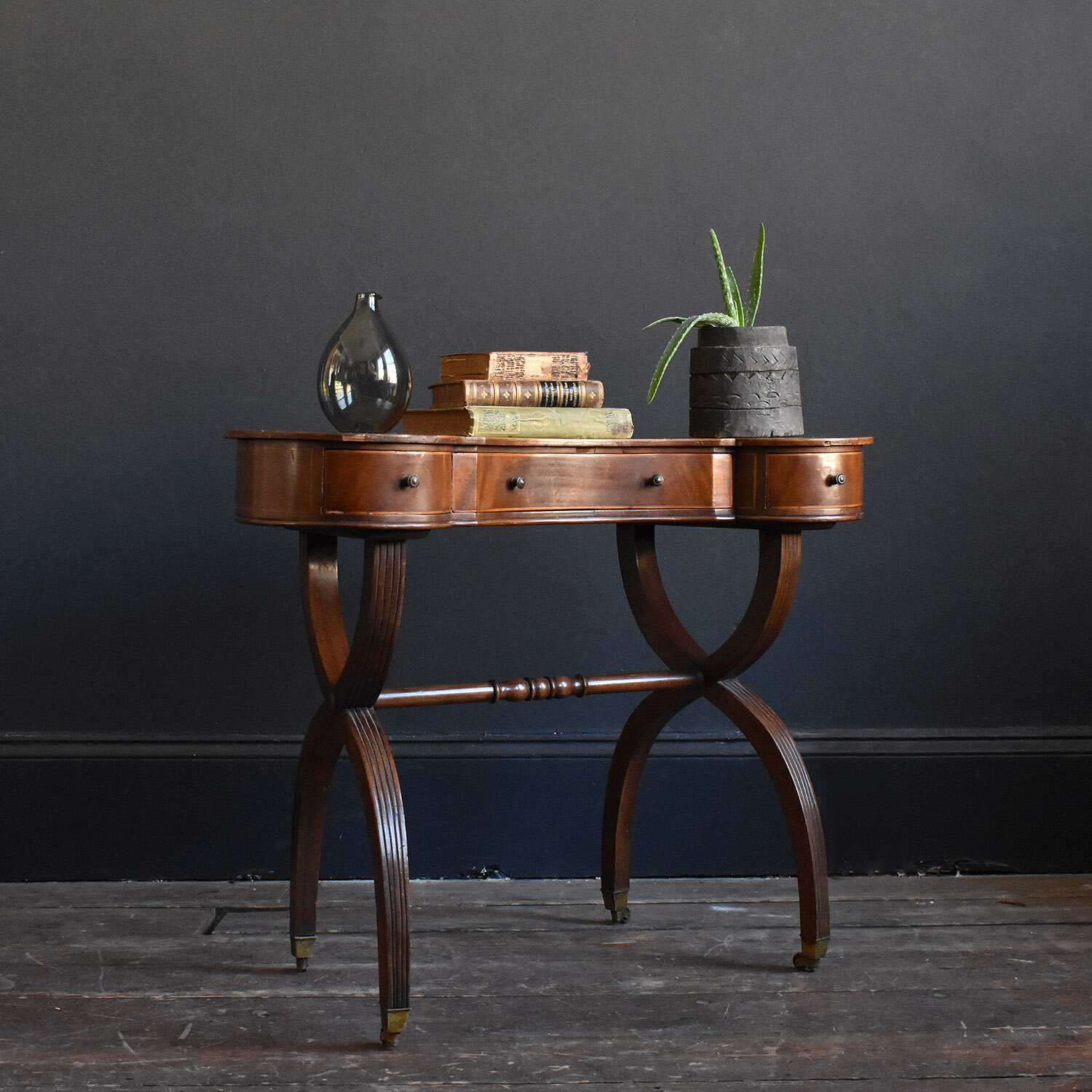 Small Edwardian Kidney Shaped Dressing Table/Desk