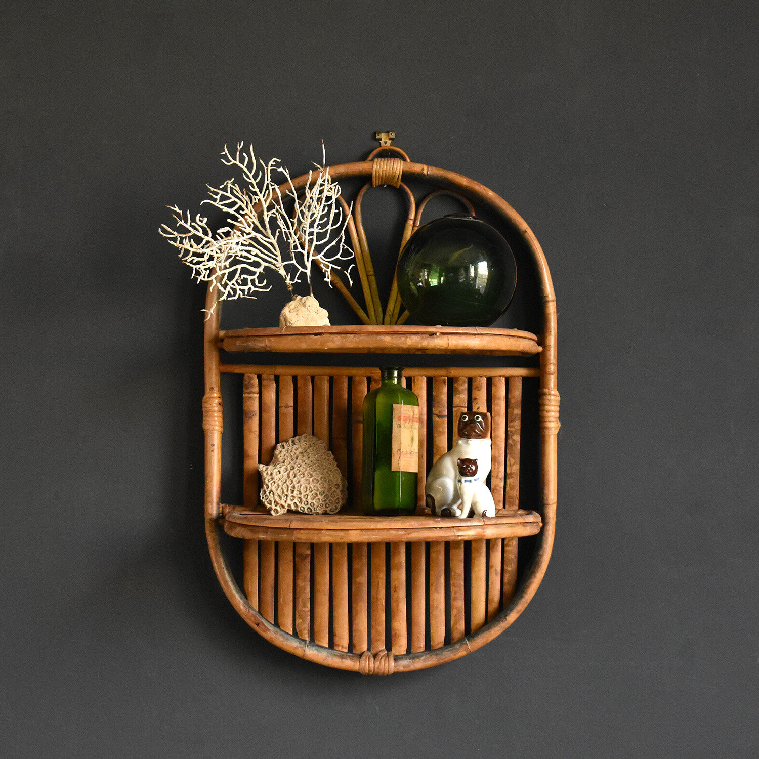 Small Folding Bamboo Shelf, 1960s
