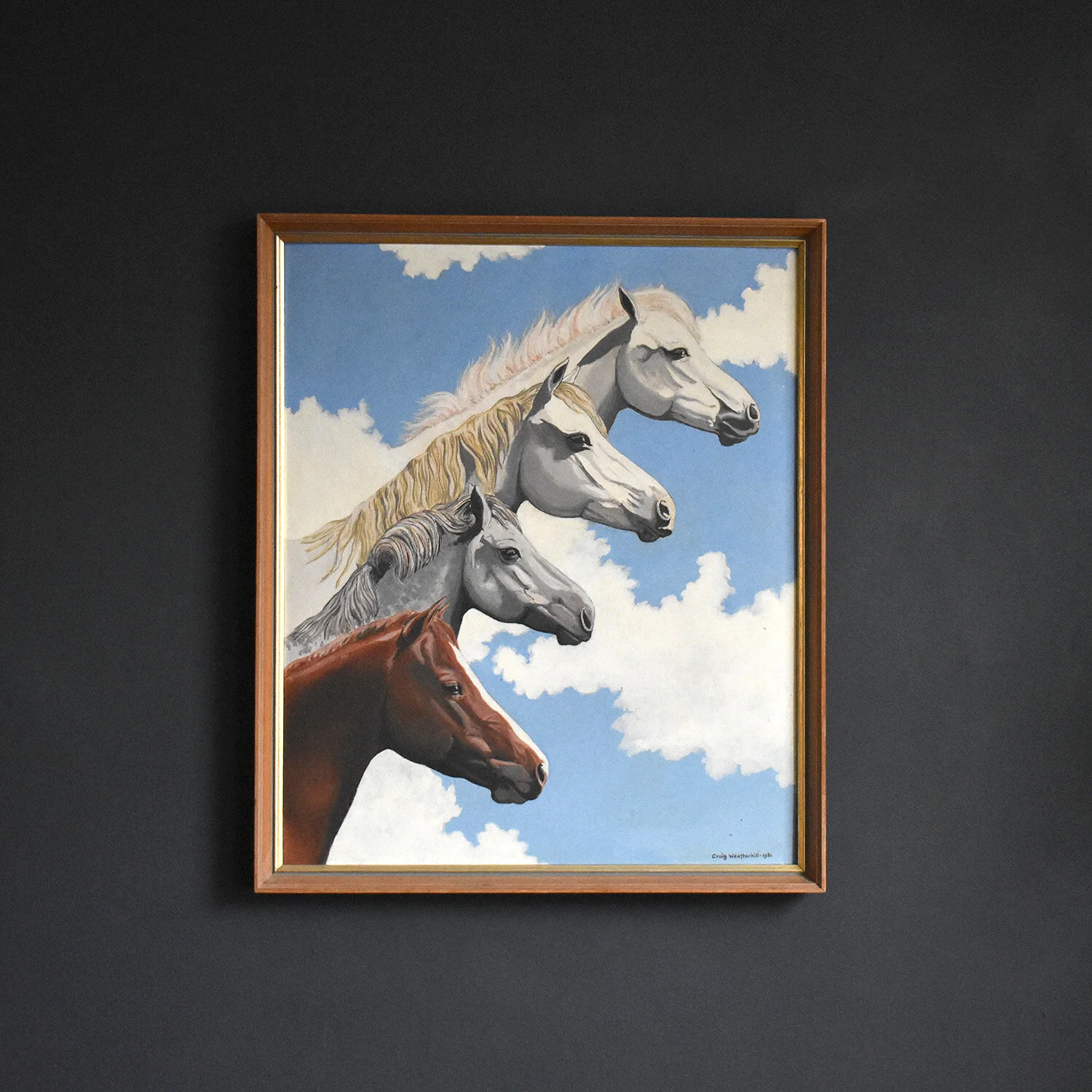 Surrealist Horses, Oil on Board by Craig Weatherhill