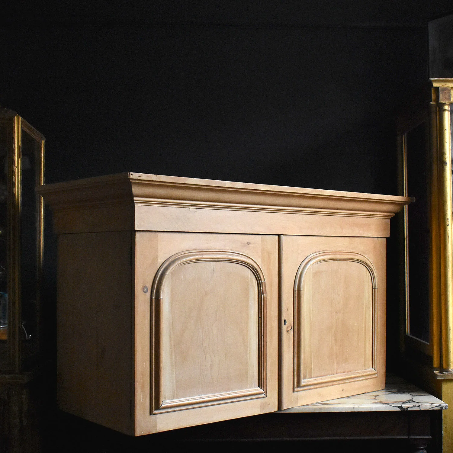 Victorian Pine Cabinet With Original Key