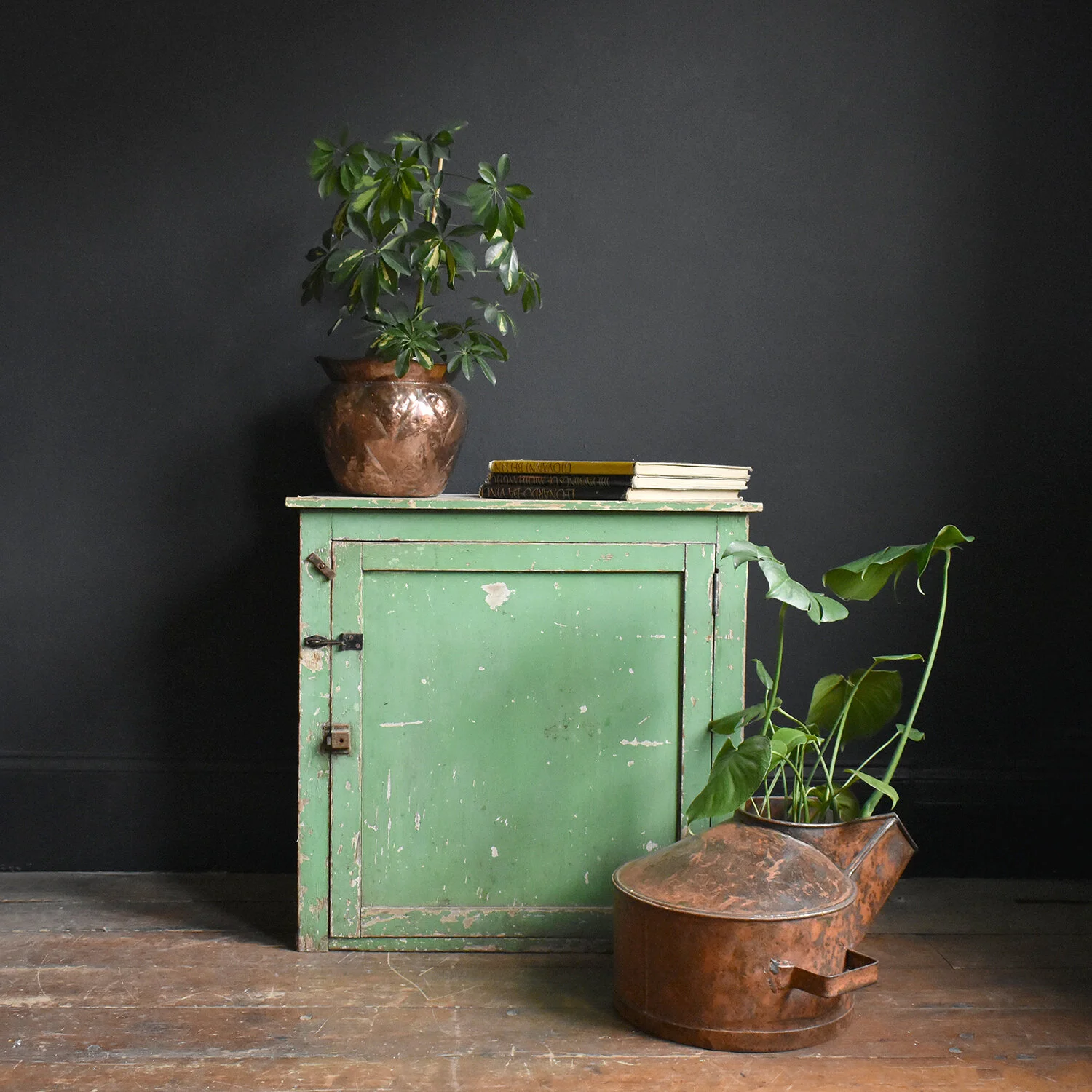 Green Painted Kitchen Meat Safe Cabinet