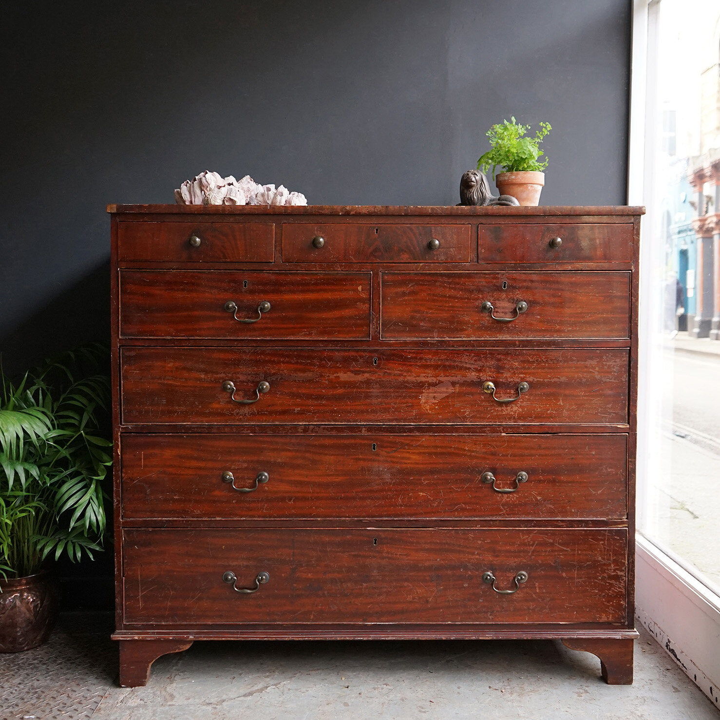Large George III Flame Mahogany Chest of Drawers