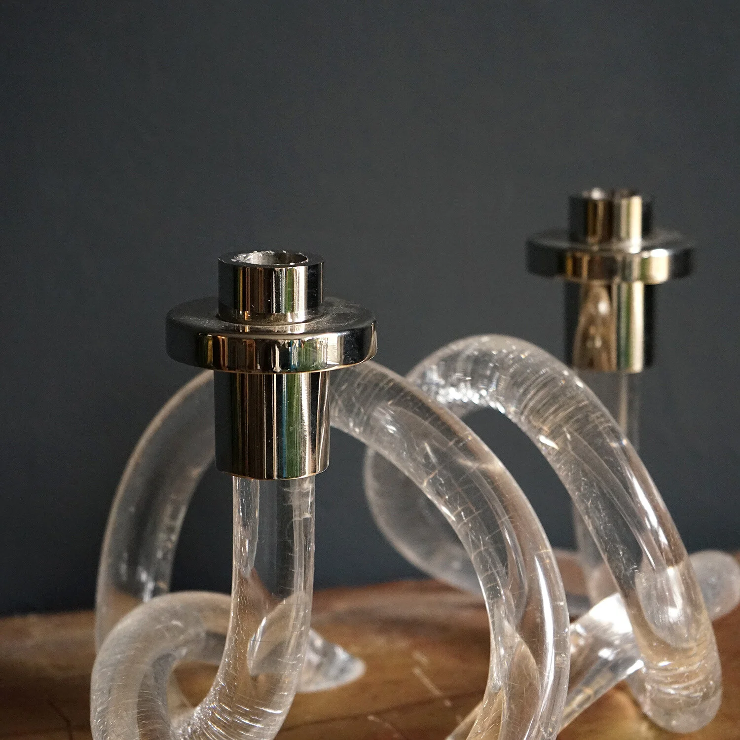 Pair of 'Pretzel' Candlesticks by Dorothy Thorpe, 1950s