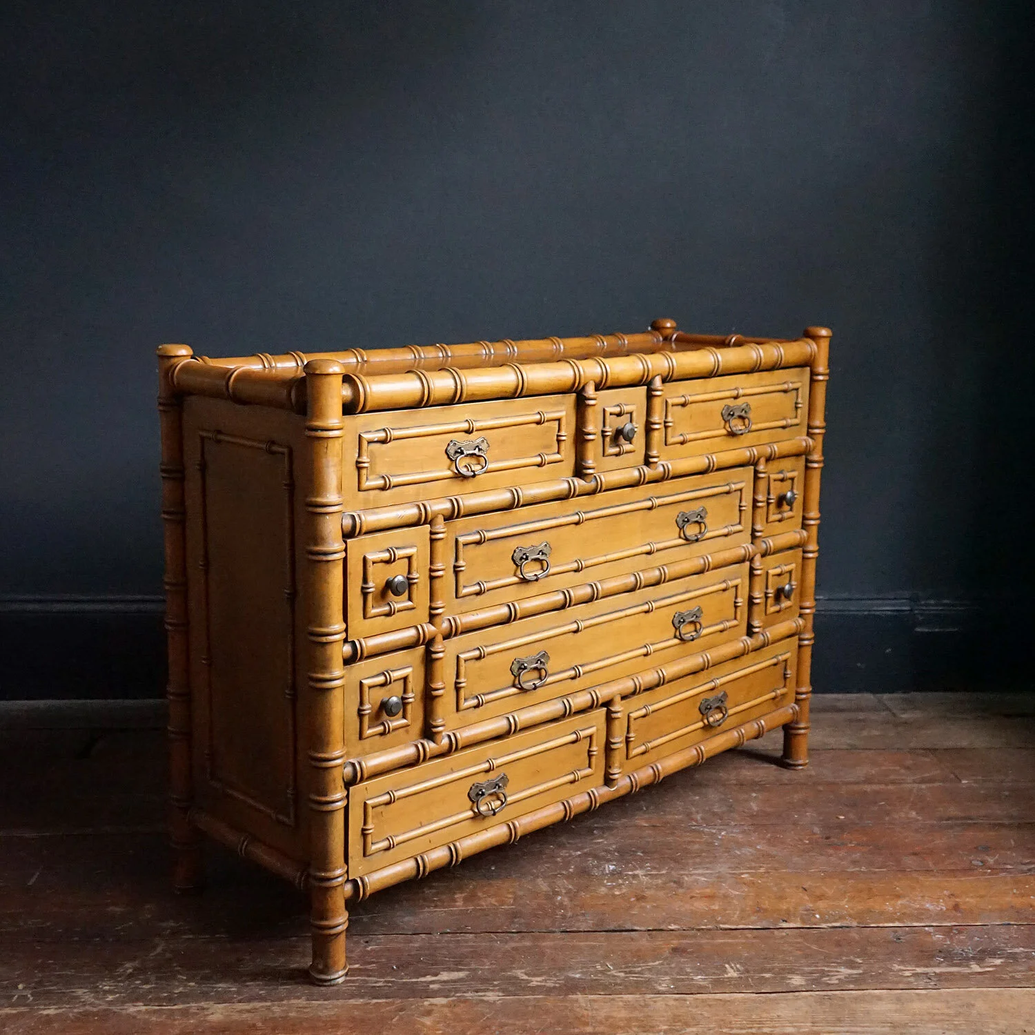 Faux Bamboo Chest of Drawers by Valenti, 1950s
