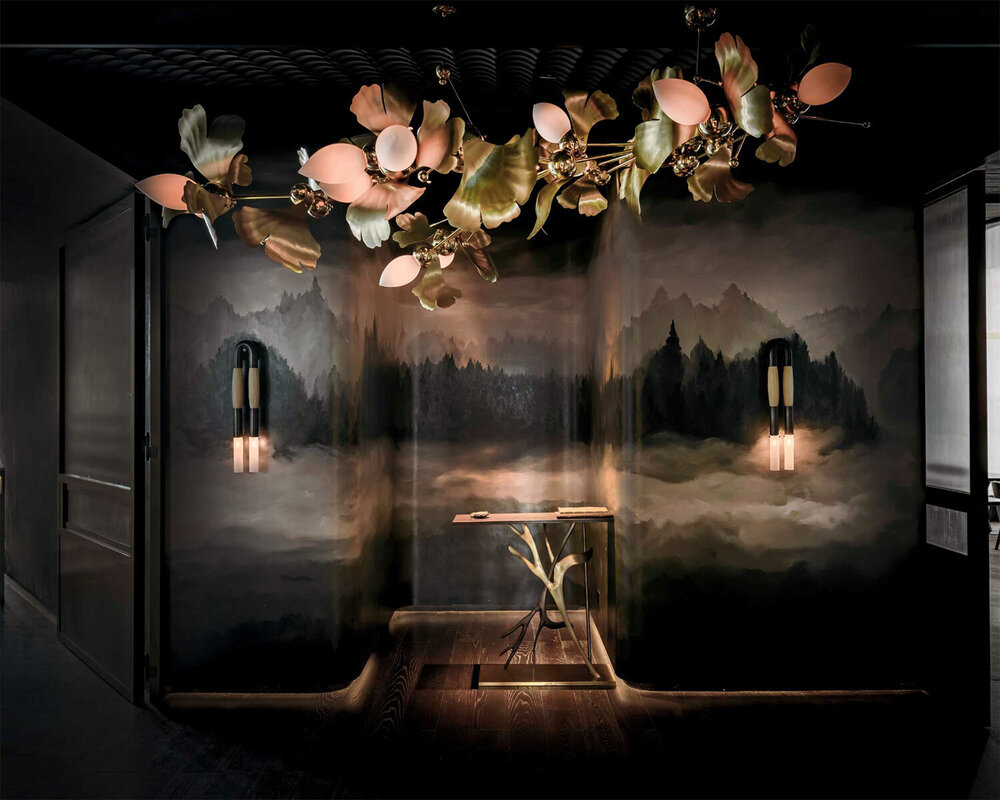 GINKGO BLOSSOM 13-LIGHT CHANDELIER