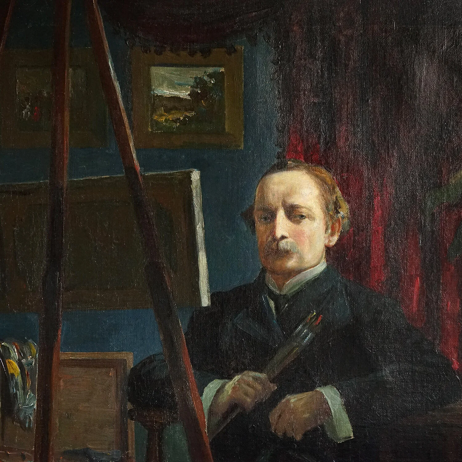 Large Portrait of an Artist in his Studio, 19th Century