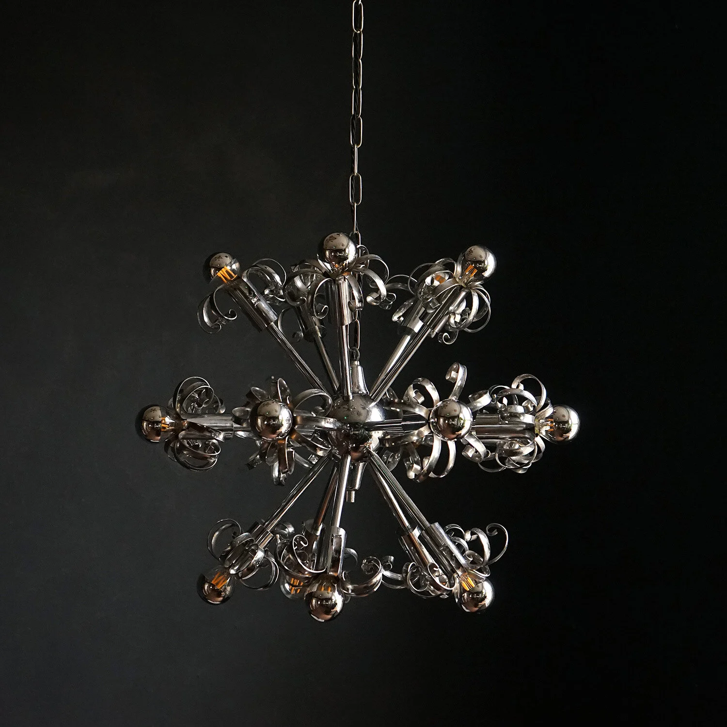 Vintage Chrome Sputnik Chandelier, 1970s 