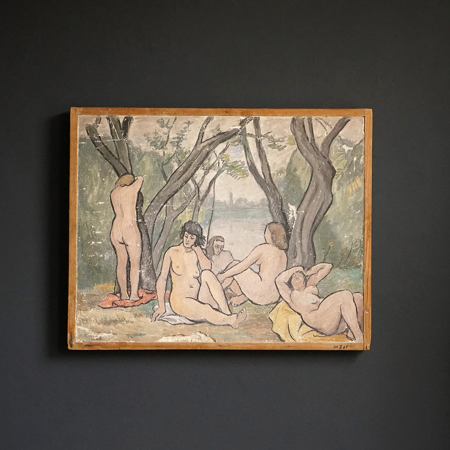 Spanish Nude Fresco by Miguel Tusquellas Corbella, 1940s