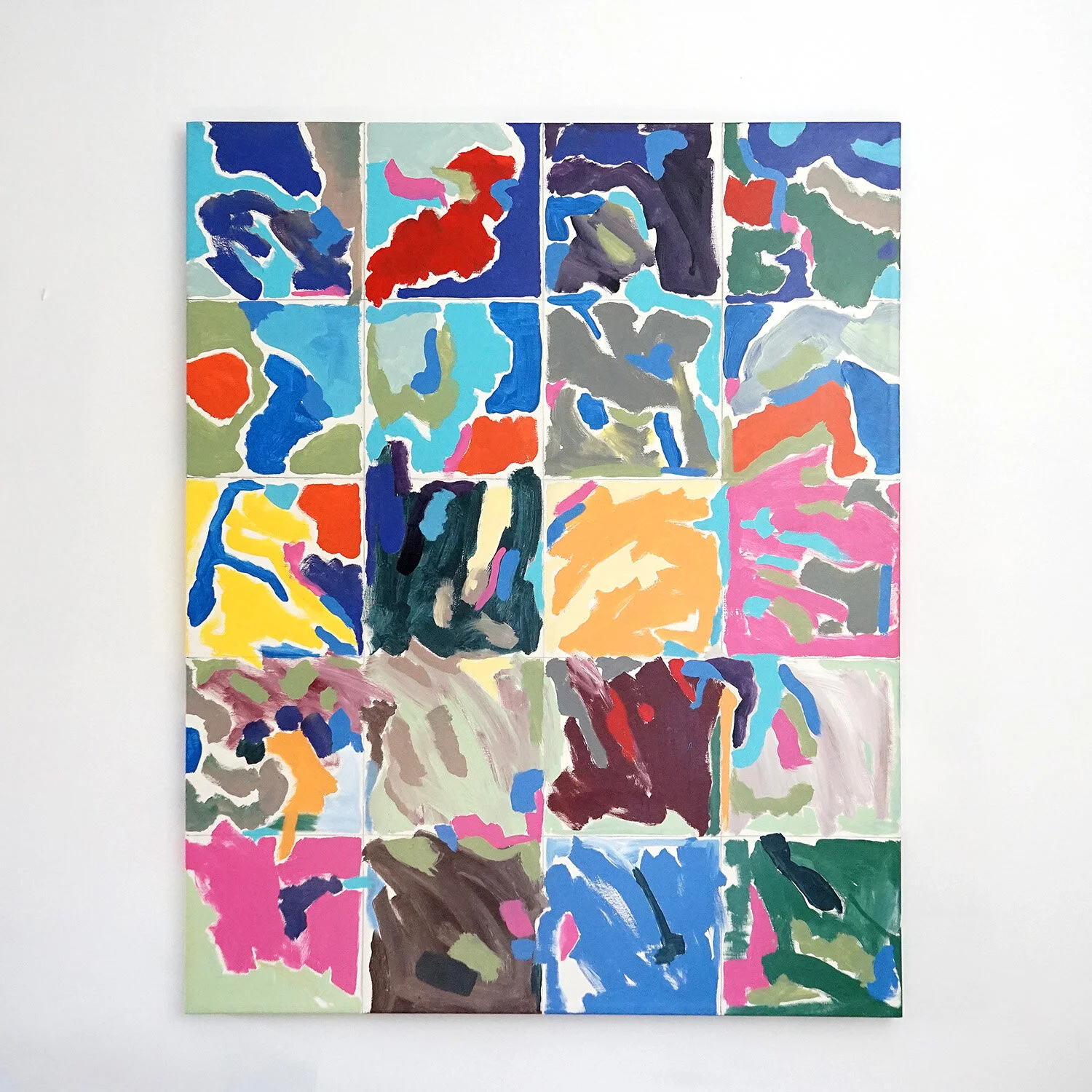 Large Colourful Sketchy Abstract by Richard Sladden, Late 20th Century