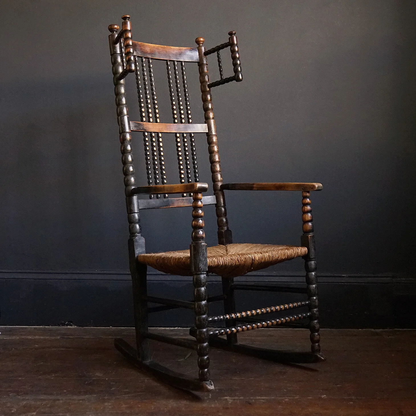 Bobbin Turned Rocking Chair in the Manner of Ernest Gimson