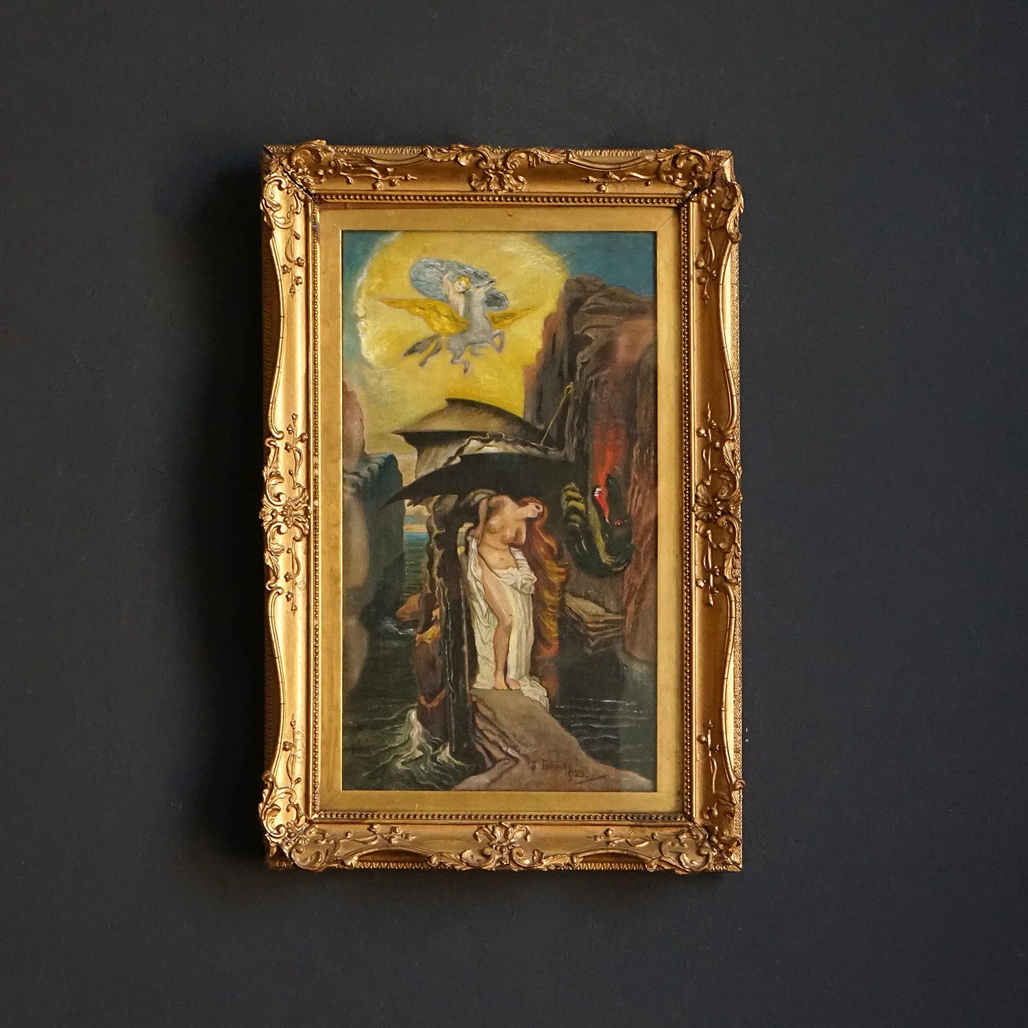 Perseus Rescuing Andromeda, Oil on Canvas, 1920s