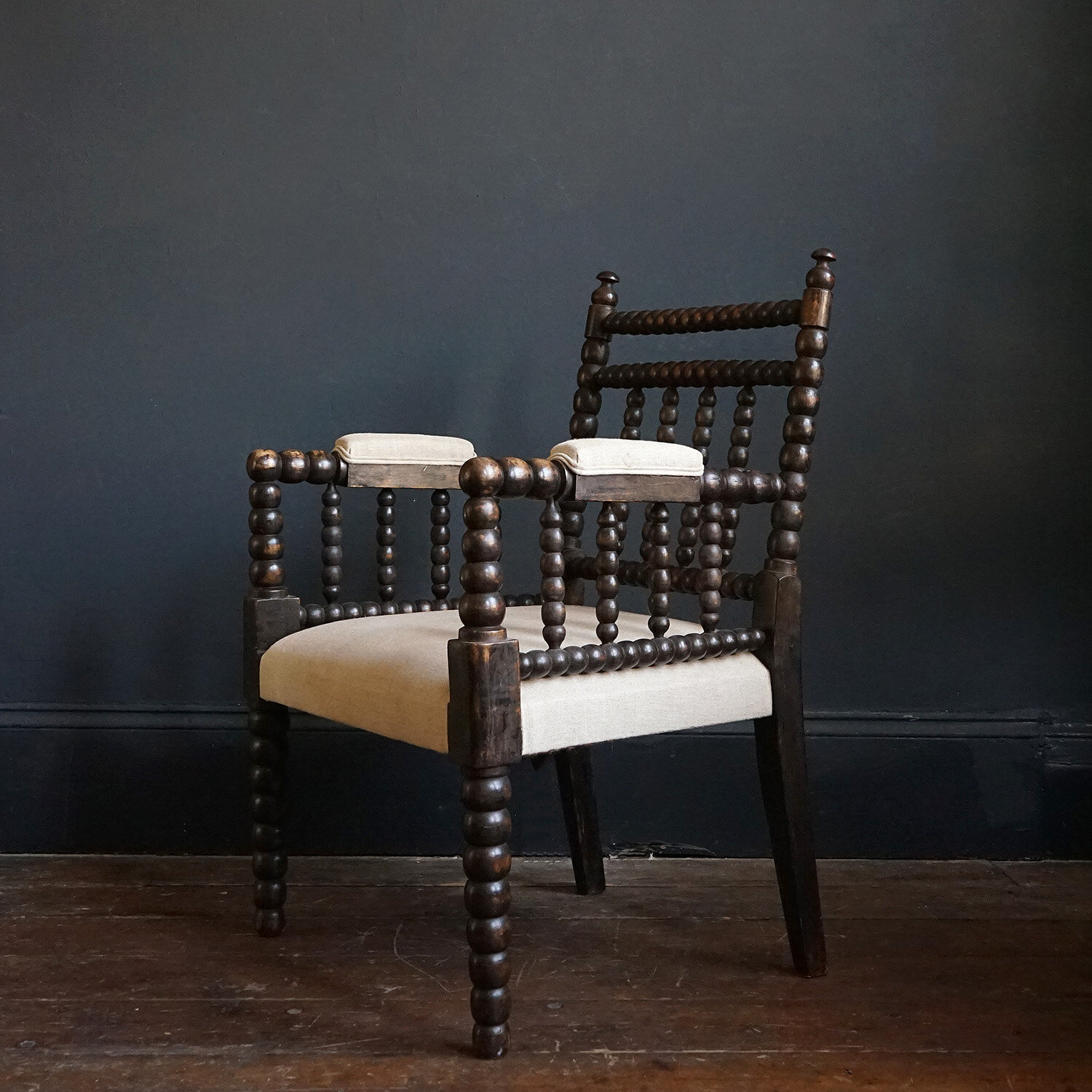 Pair of Ebonised Bobbin Turned Armchairs, 19th Century — Vintage and ...