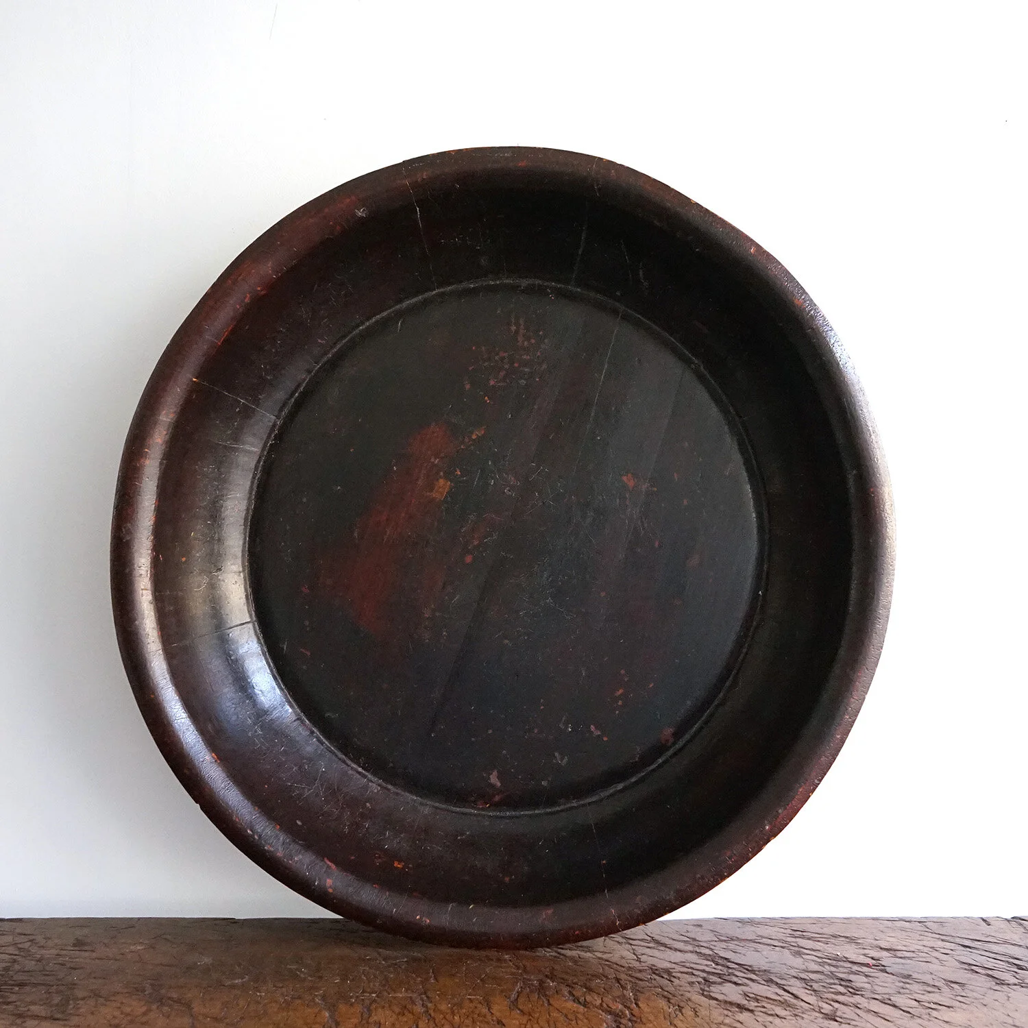 Large Antique Chinese Wooden Bowl, 19th Century