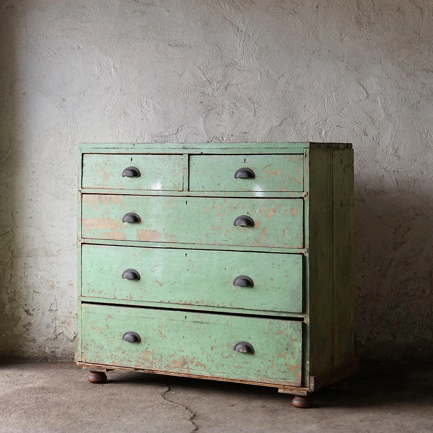 Green Painted Chest of Drawers, 19th Century