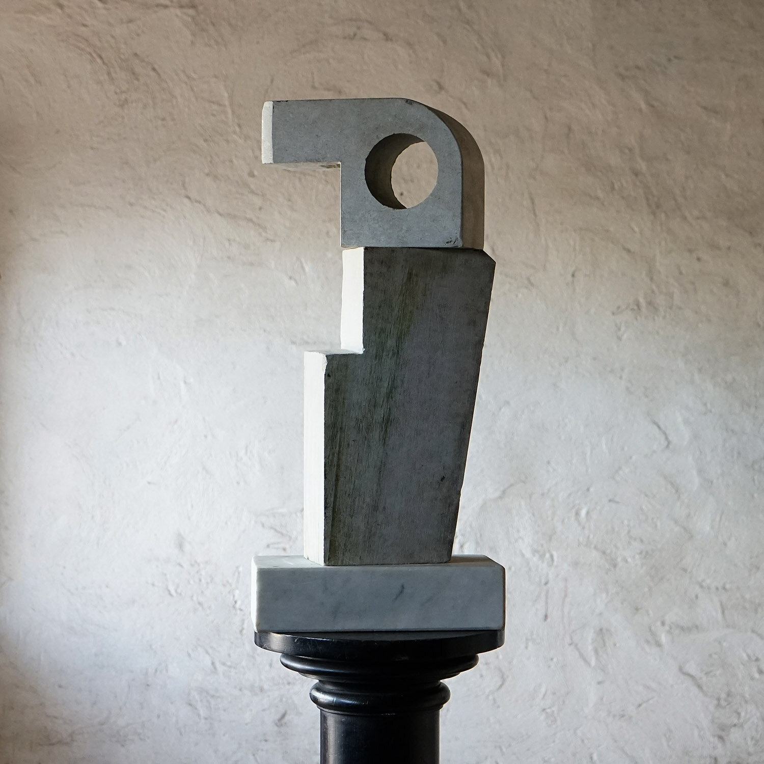 Portland Stone and Marble Brutalist Sculpture