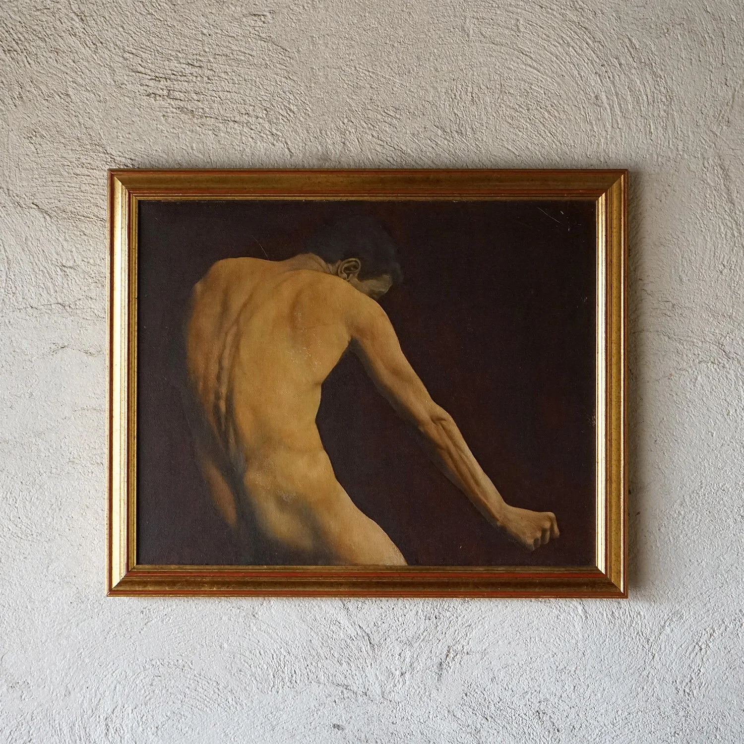 Nude Study of a Man's Back, Oil on Canvas, 1970s